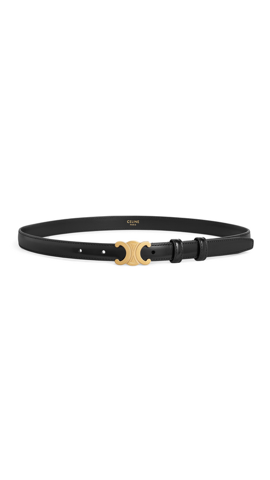 Small Triomphe Belt in Taurillon Leather - Black