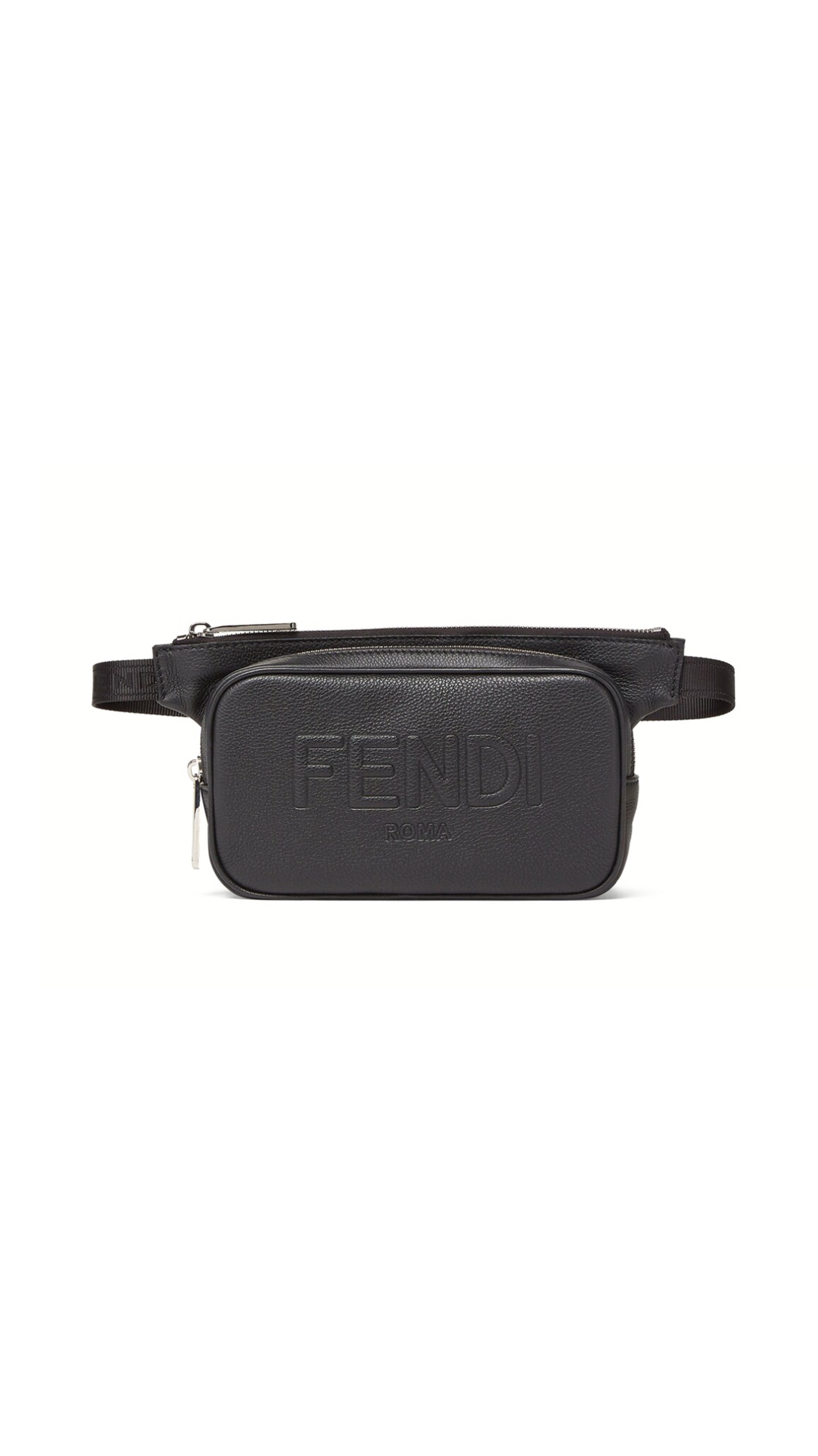Fendi Roma Leather Belt Bag - Black