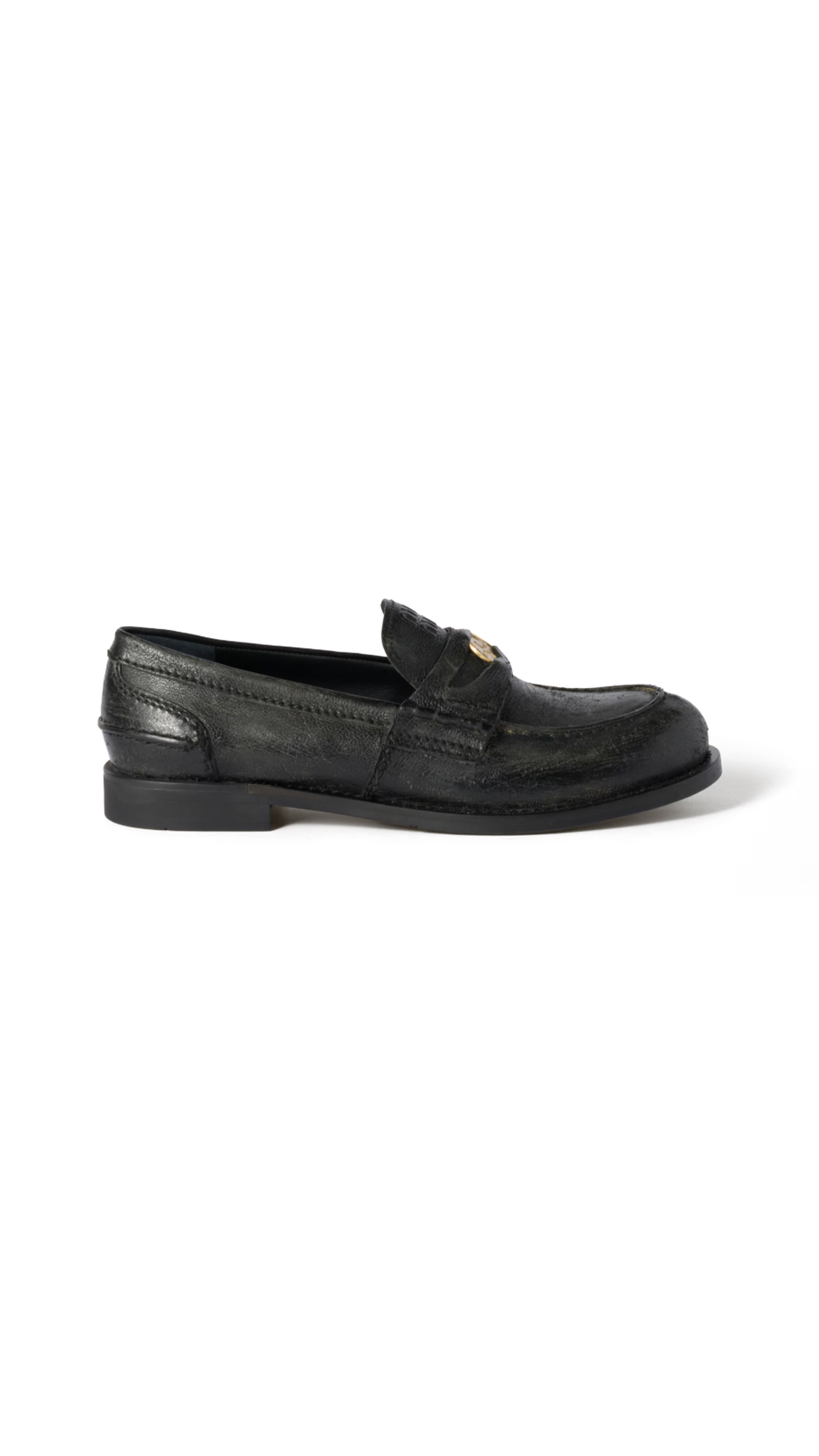 Penny Loafers in Grainy Leather - Black