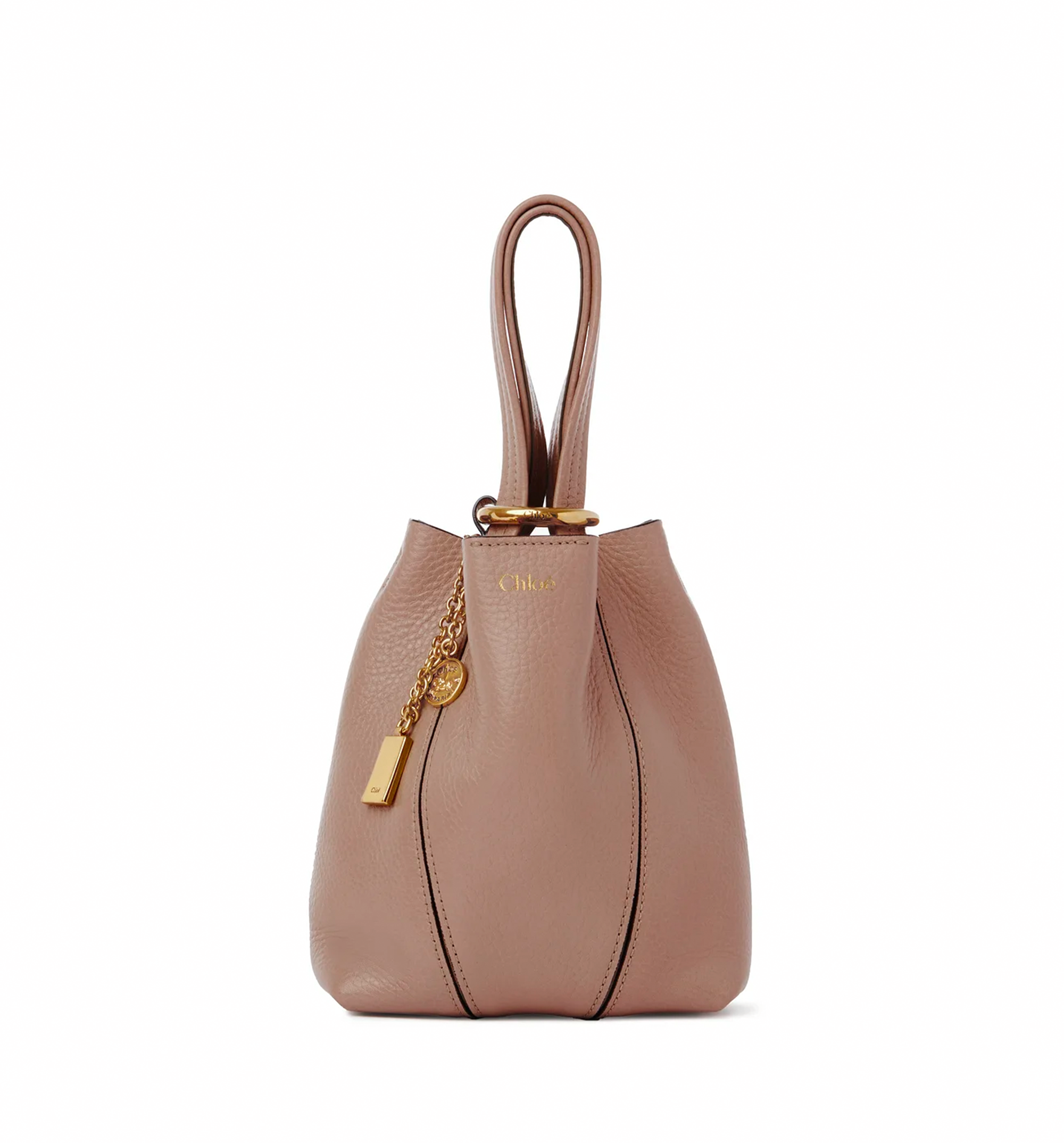 Small Chloé Spin Tote Bag in Grained Leather