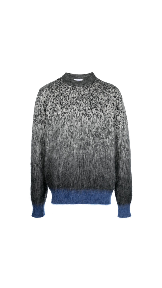 Degradé Sweater With Arrow Motif For Men - Grey\Blue