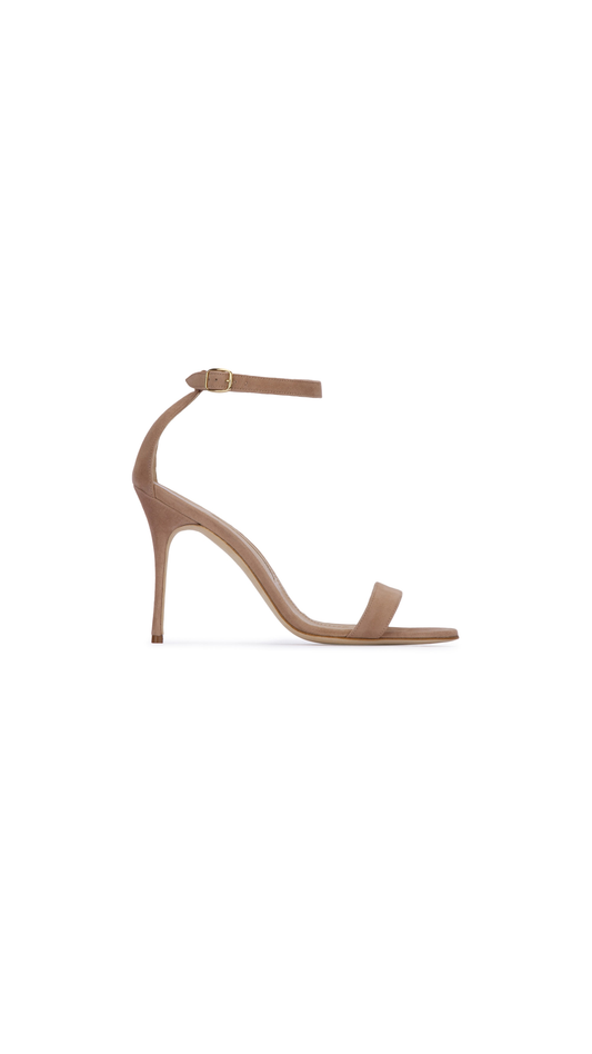 Chaos Leather Ankle Strap Sandals - Dark Nude