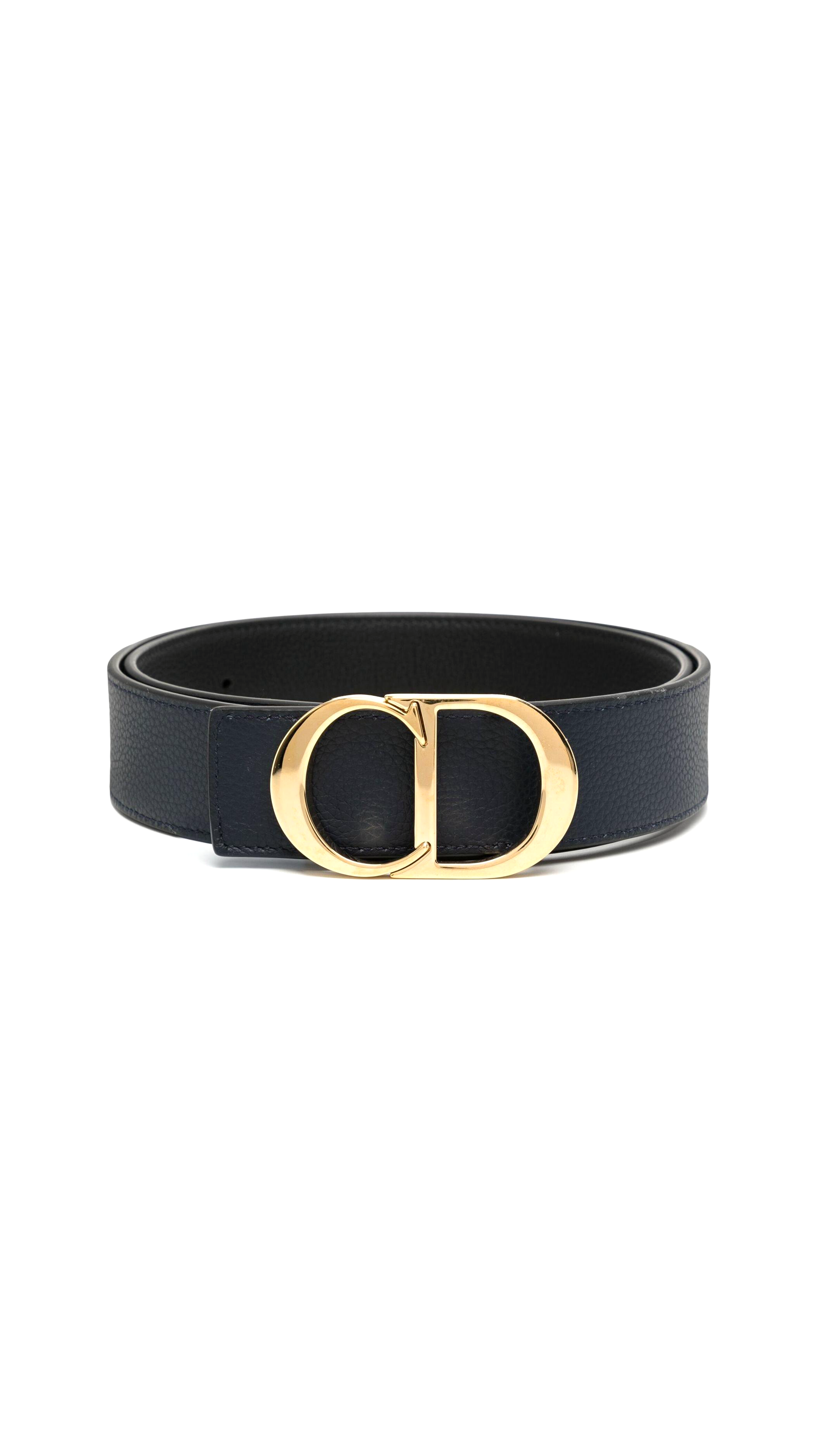 CD Buckle Reversible Leather Belt