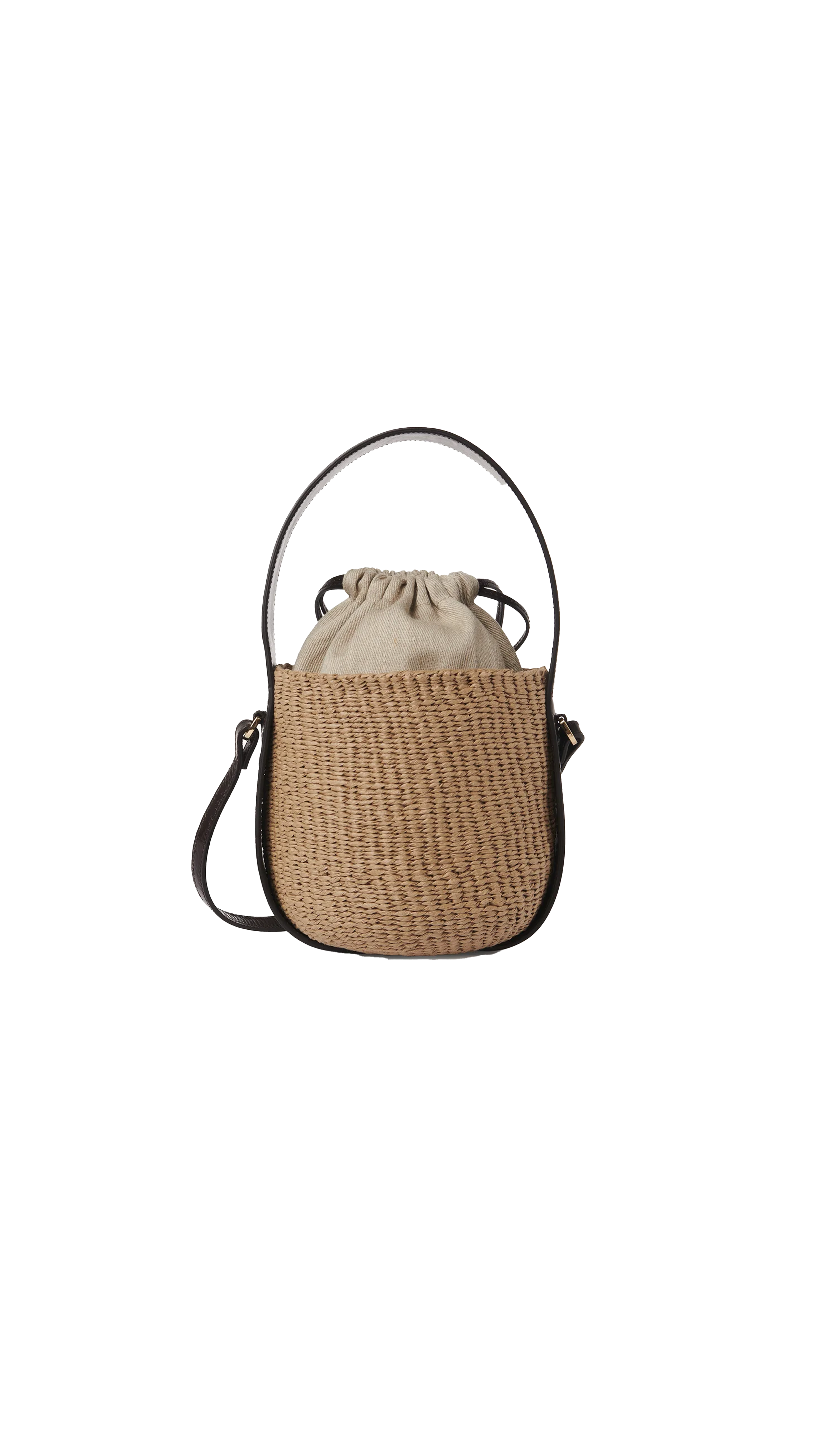Small Woody Basket In Fair-trade Natural Fibers - Kohl Brown