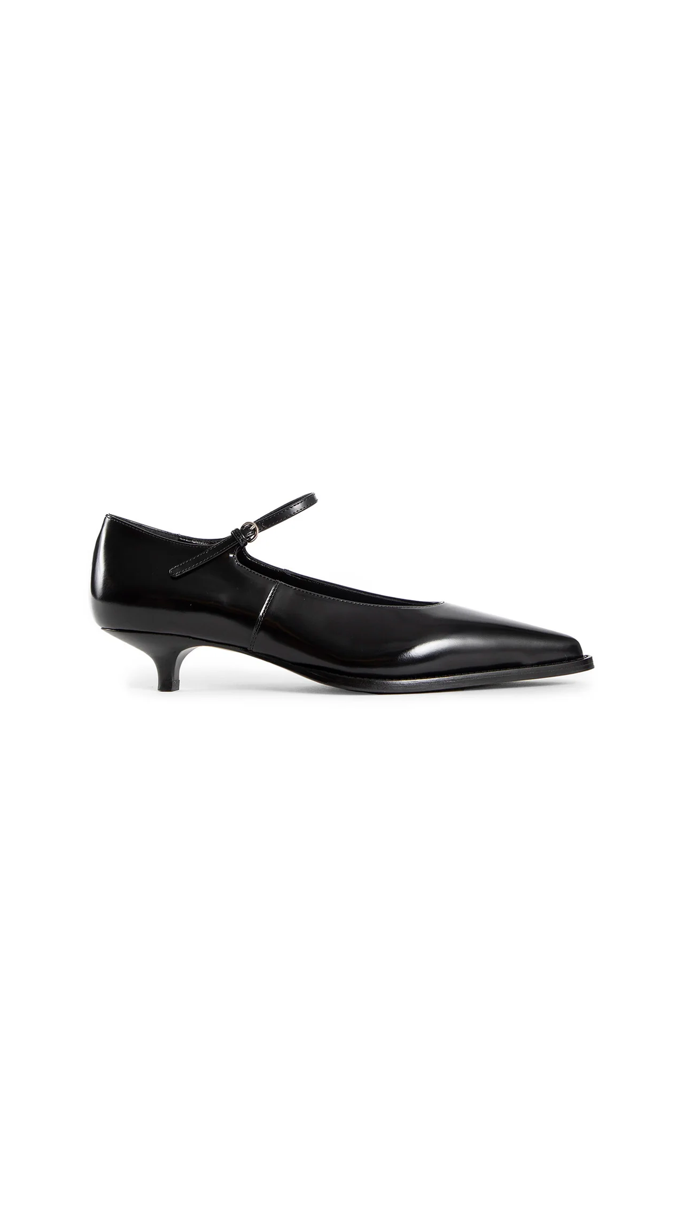 Brushed Leather Pumps - Black