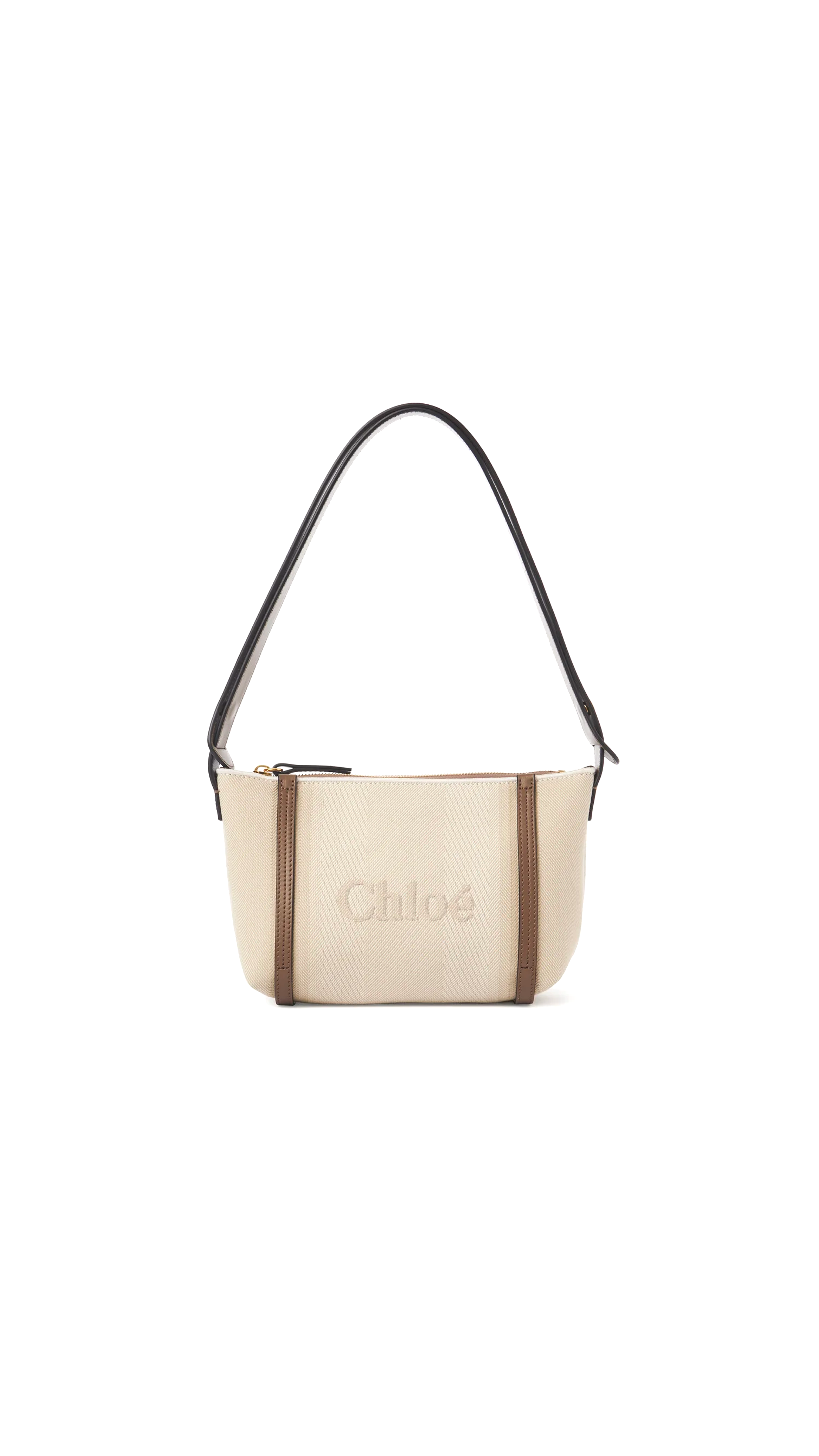 Chloé Carry Shoulder Bag In Canvas - Vegetal Beige