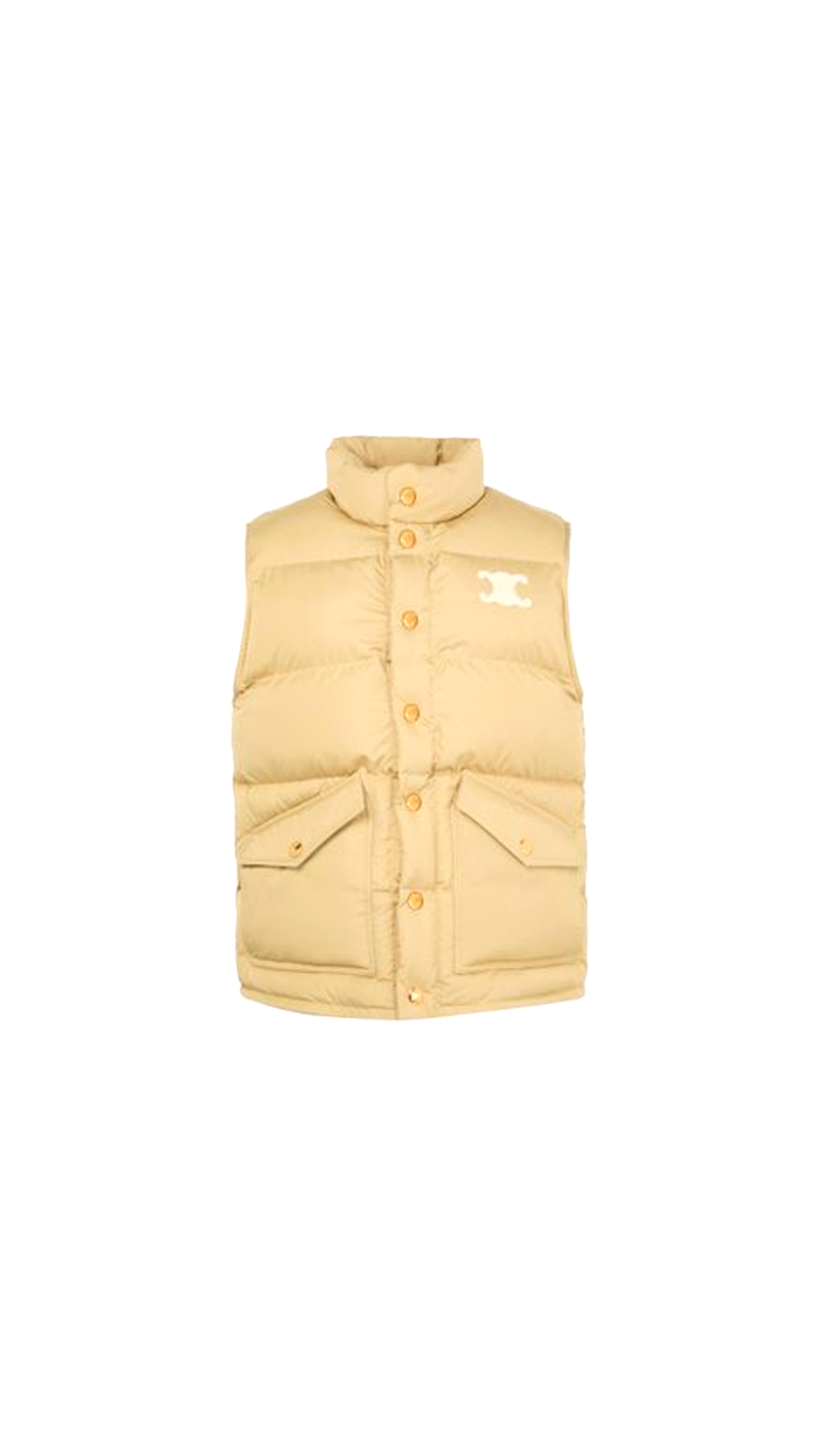 Quilted Vest in Nylon - Beige