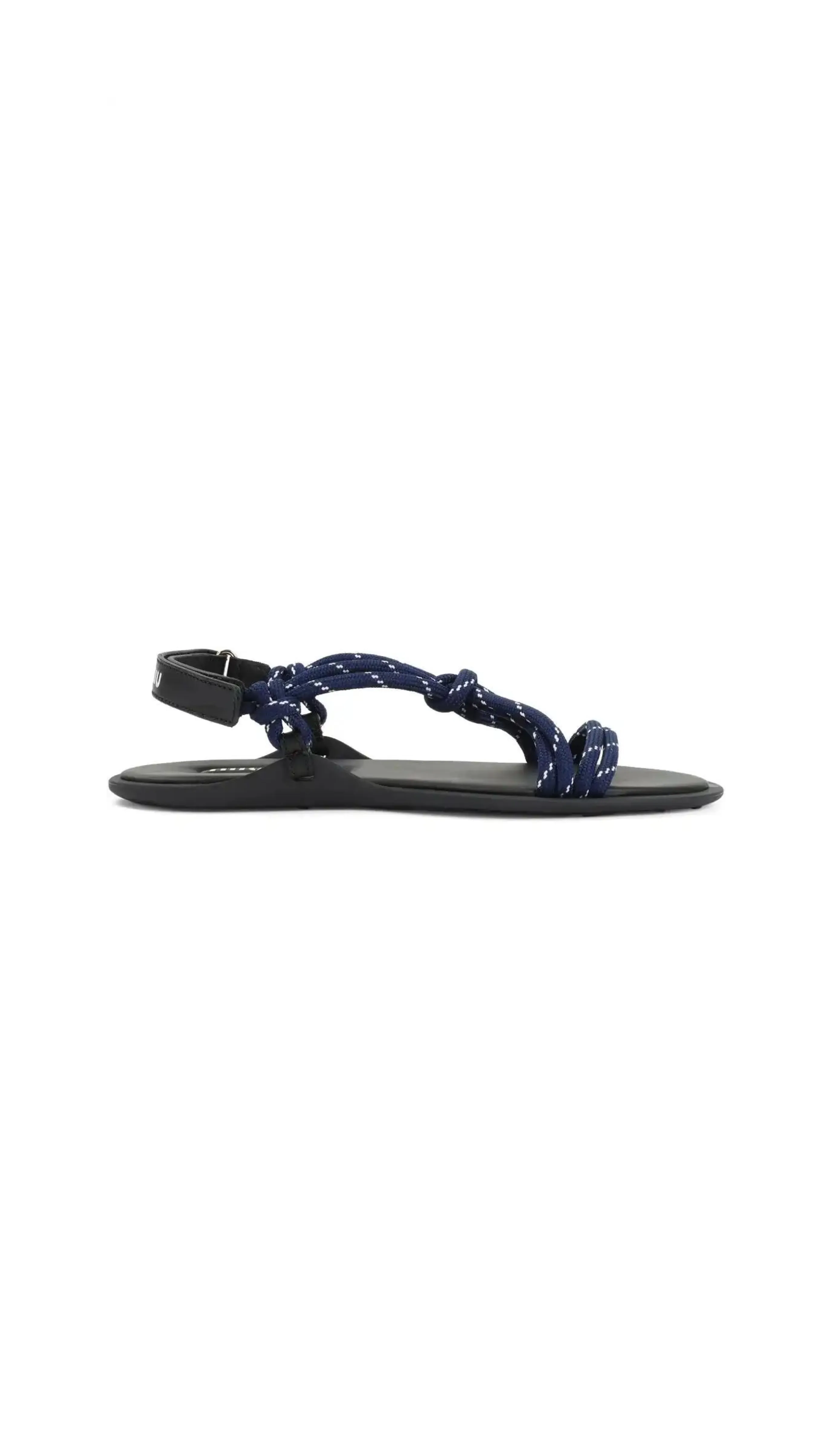 Cord Flat Sandals - Navy