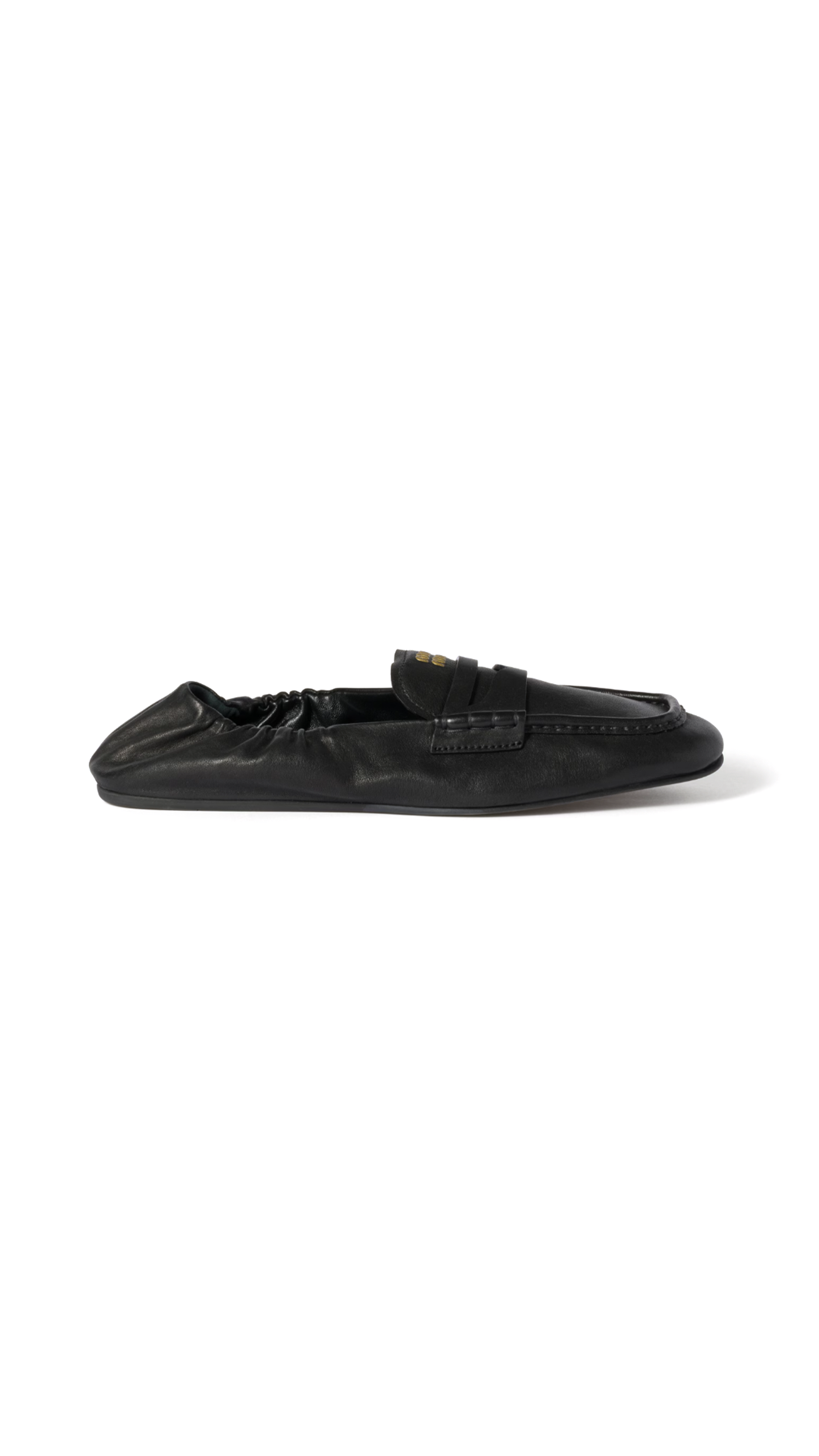 Ruches Nappa Leather Loafers - Black
