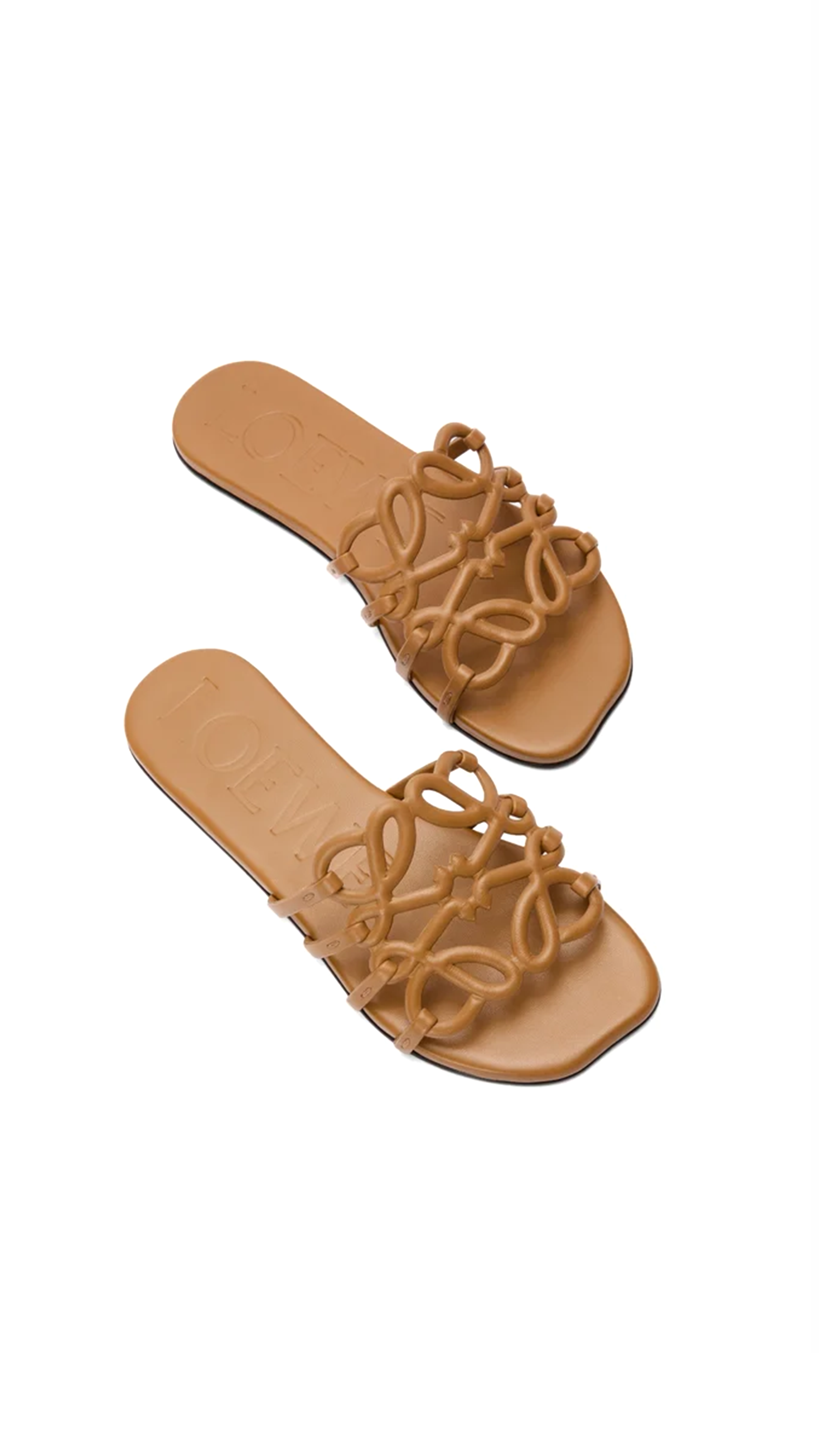 Petal Anagram Slide in Soft Calfskin