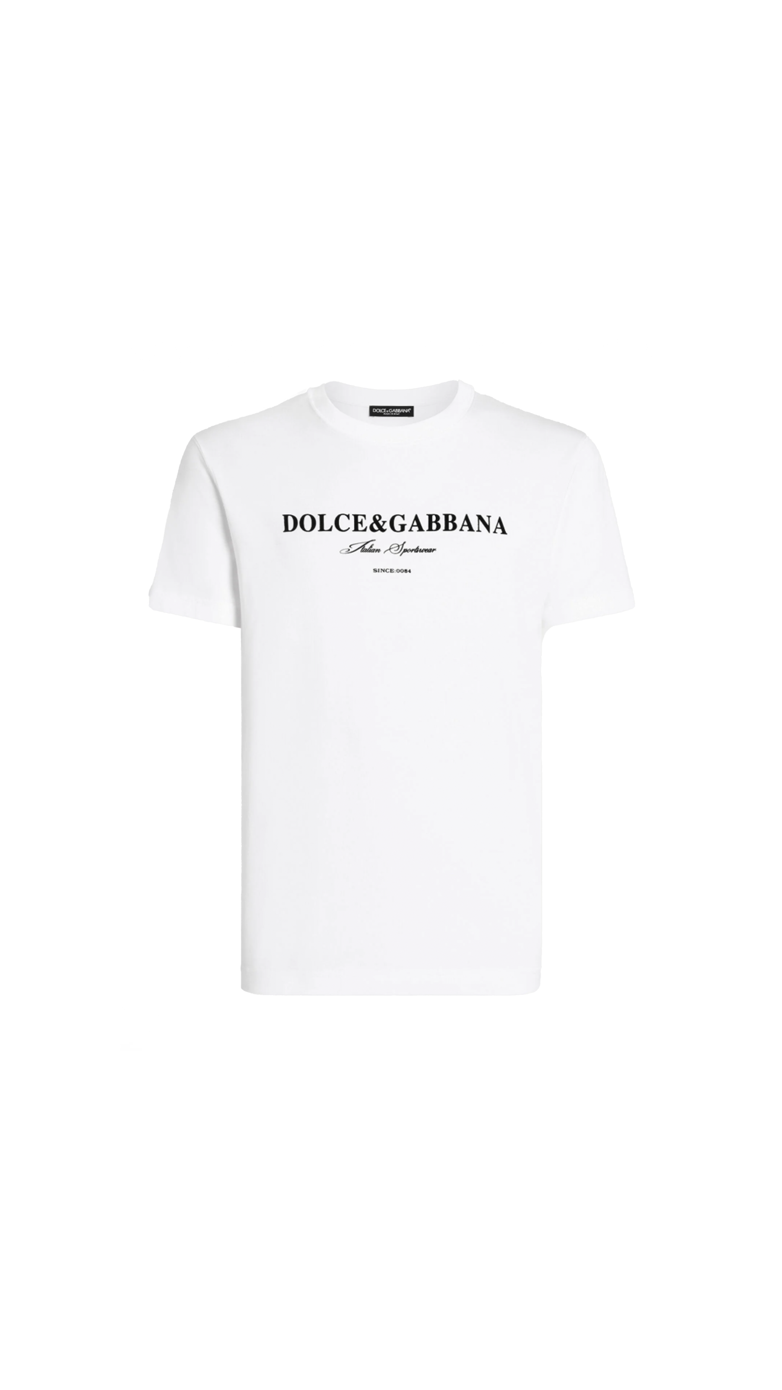 Cotton T-shirt with Print - White