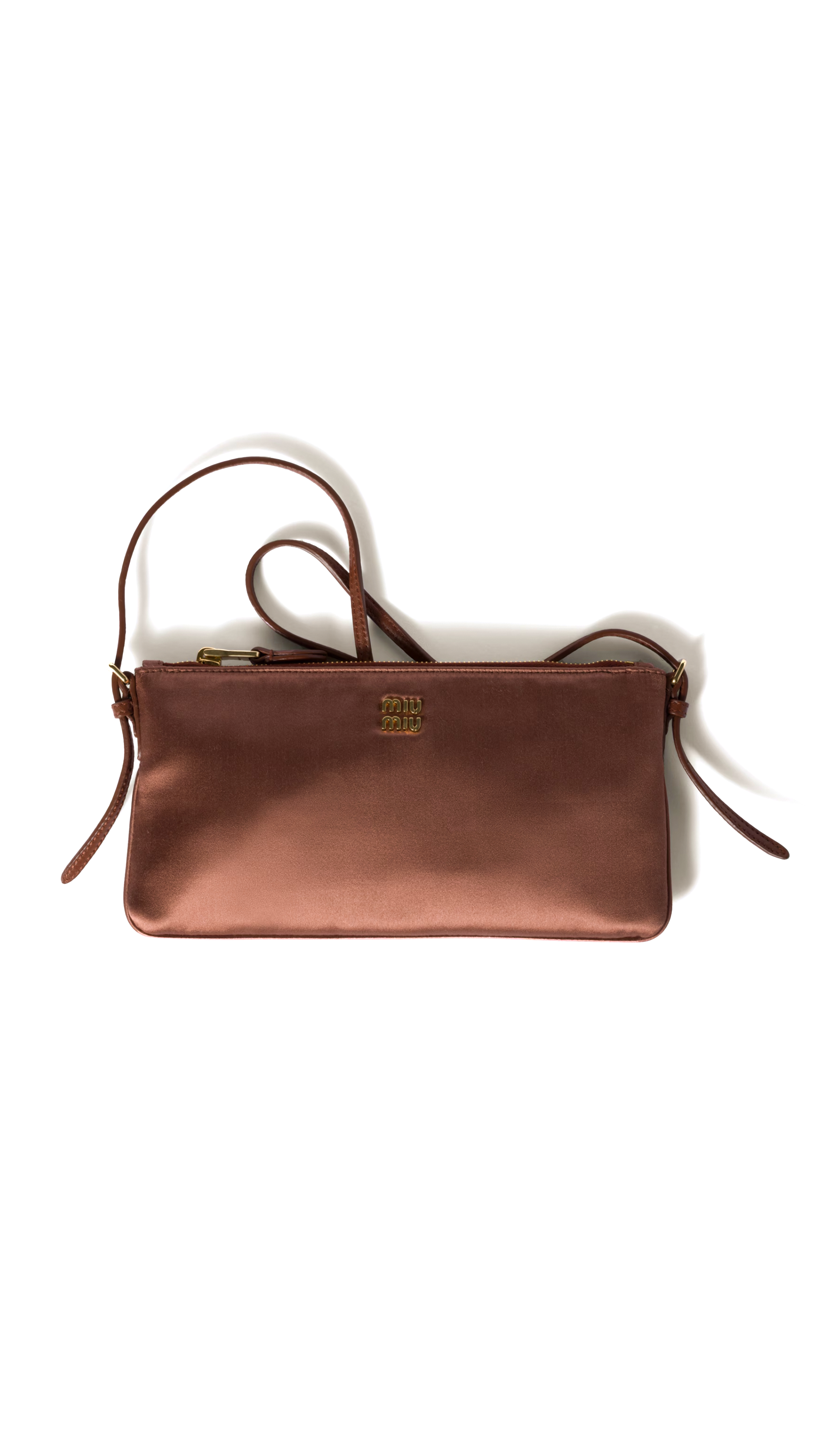Satin Mini Pouch - Cocoa Brown