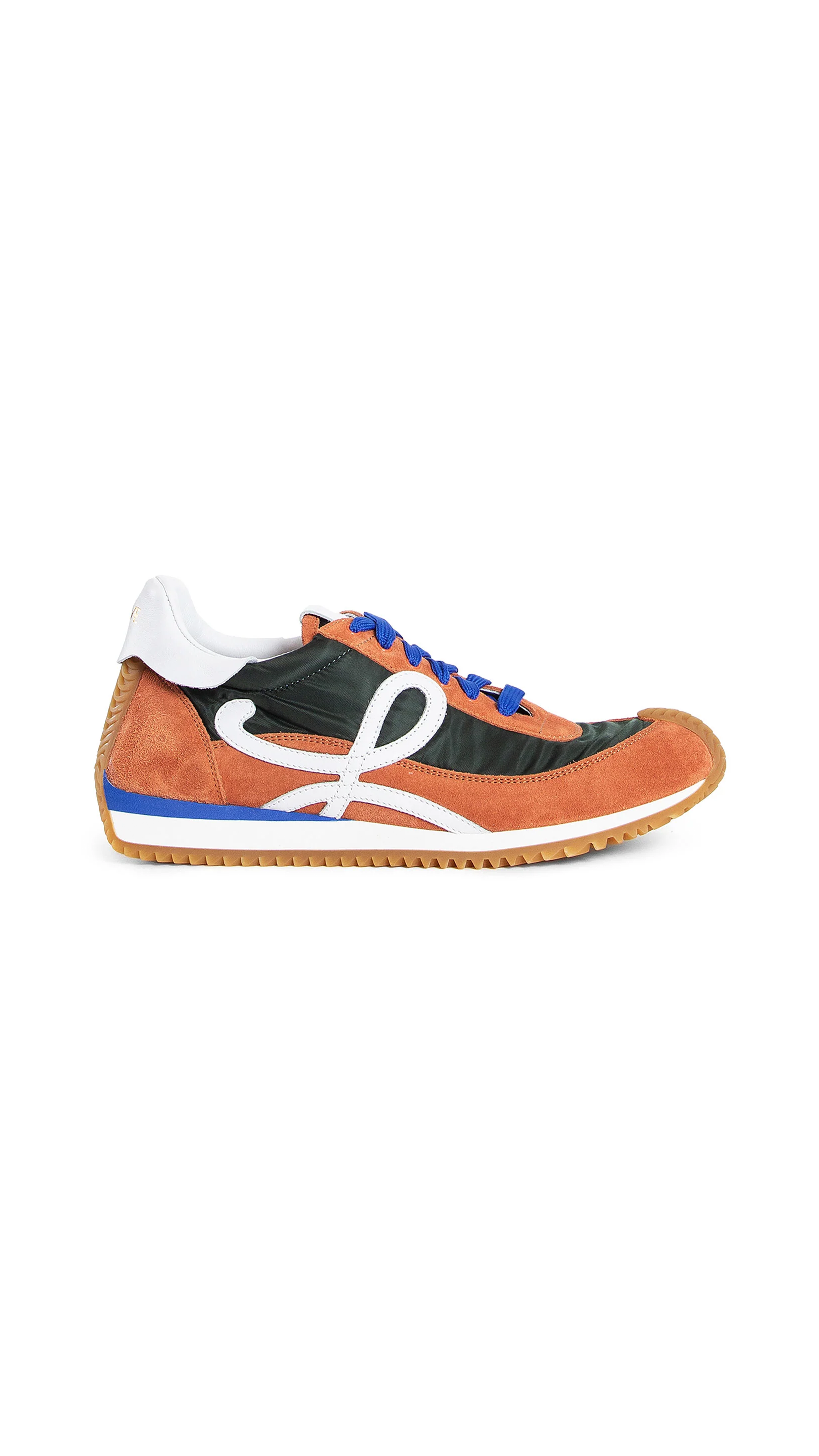 Flow Runners 2.0 in Nylon and Suede -  Khaki/White/Orange