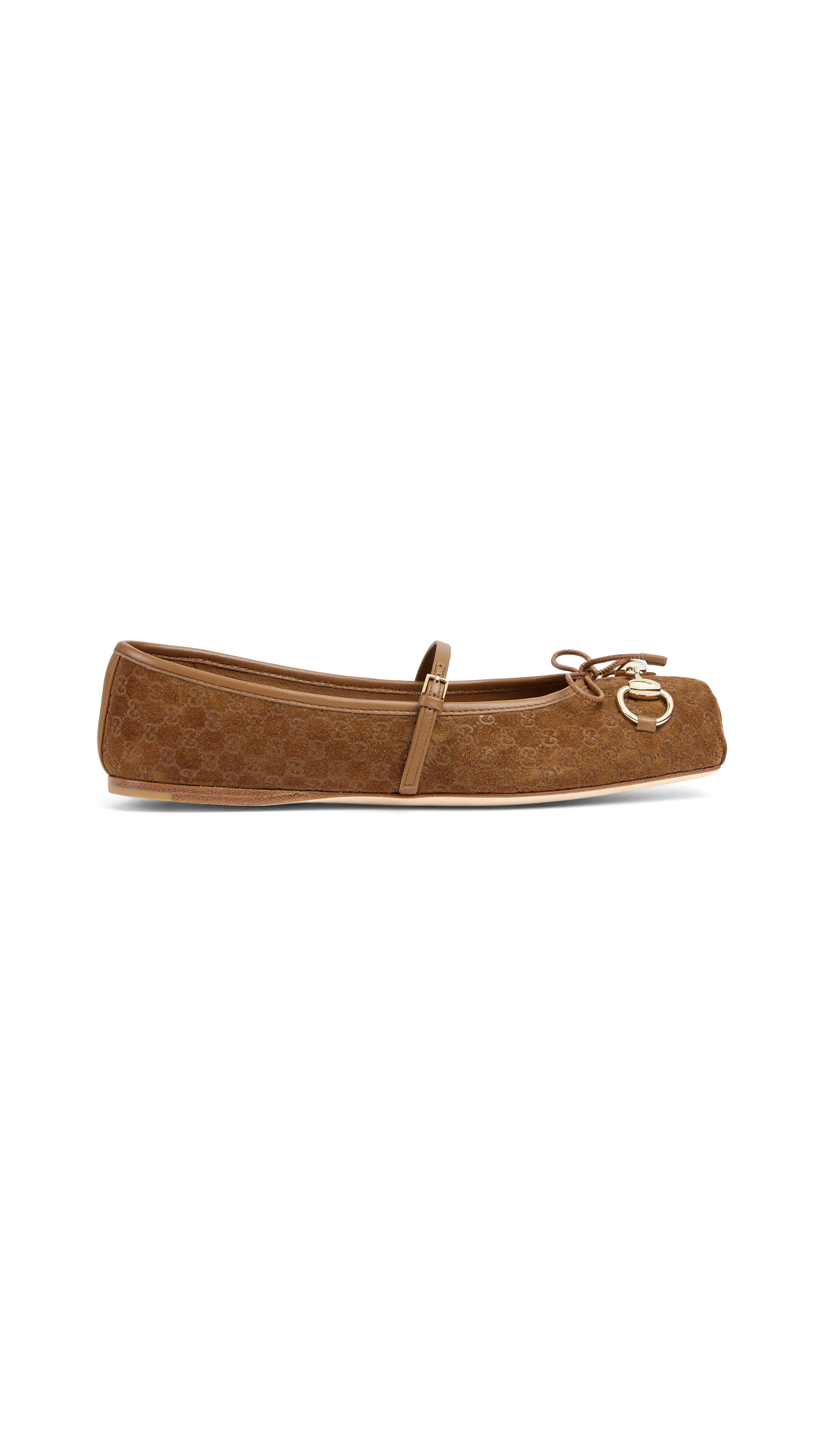 GG Satin Ballerinas - Camel