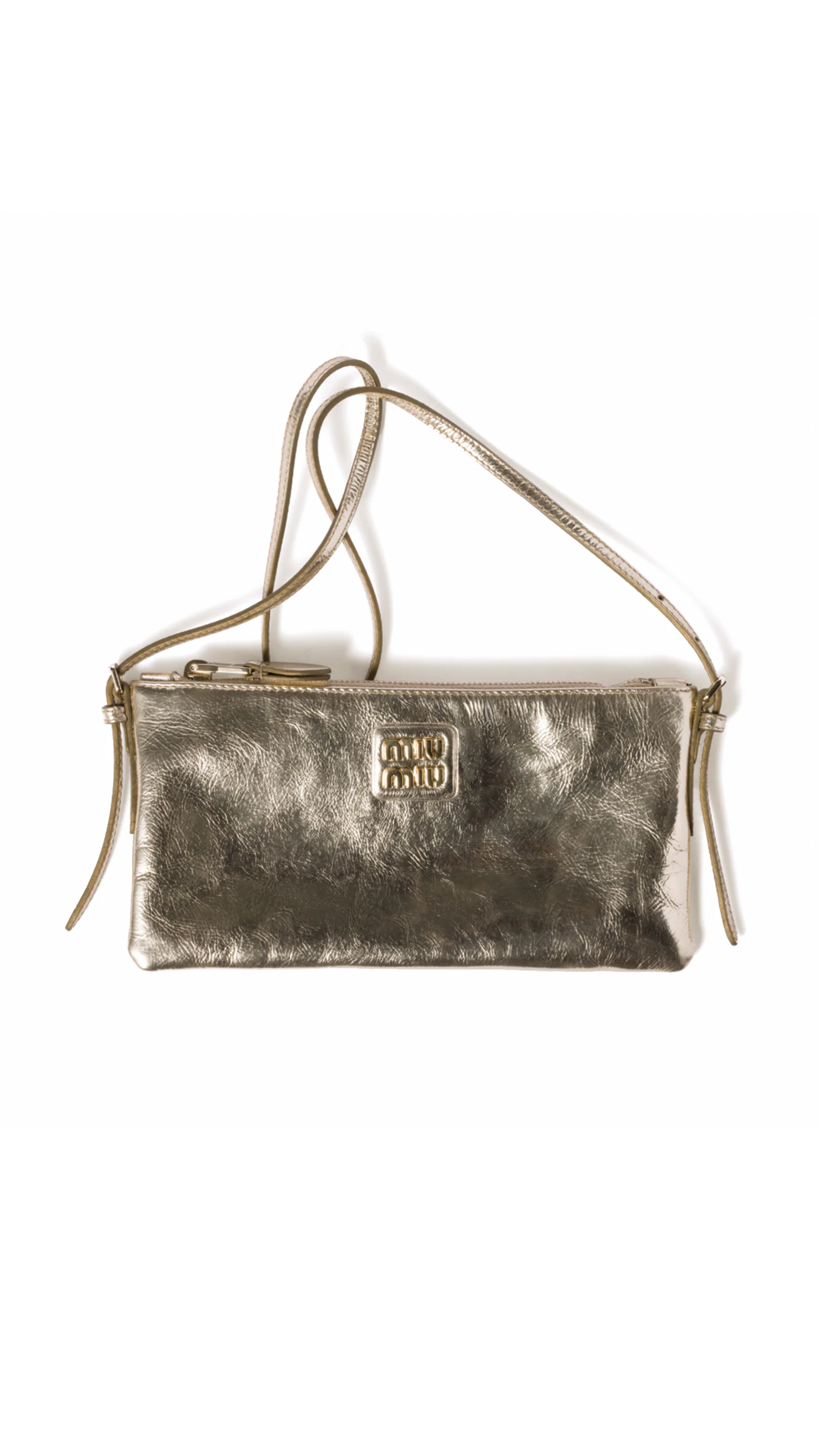 Laminated Nappa Mini Pouch - Pyrite