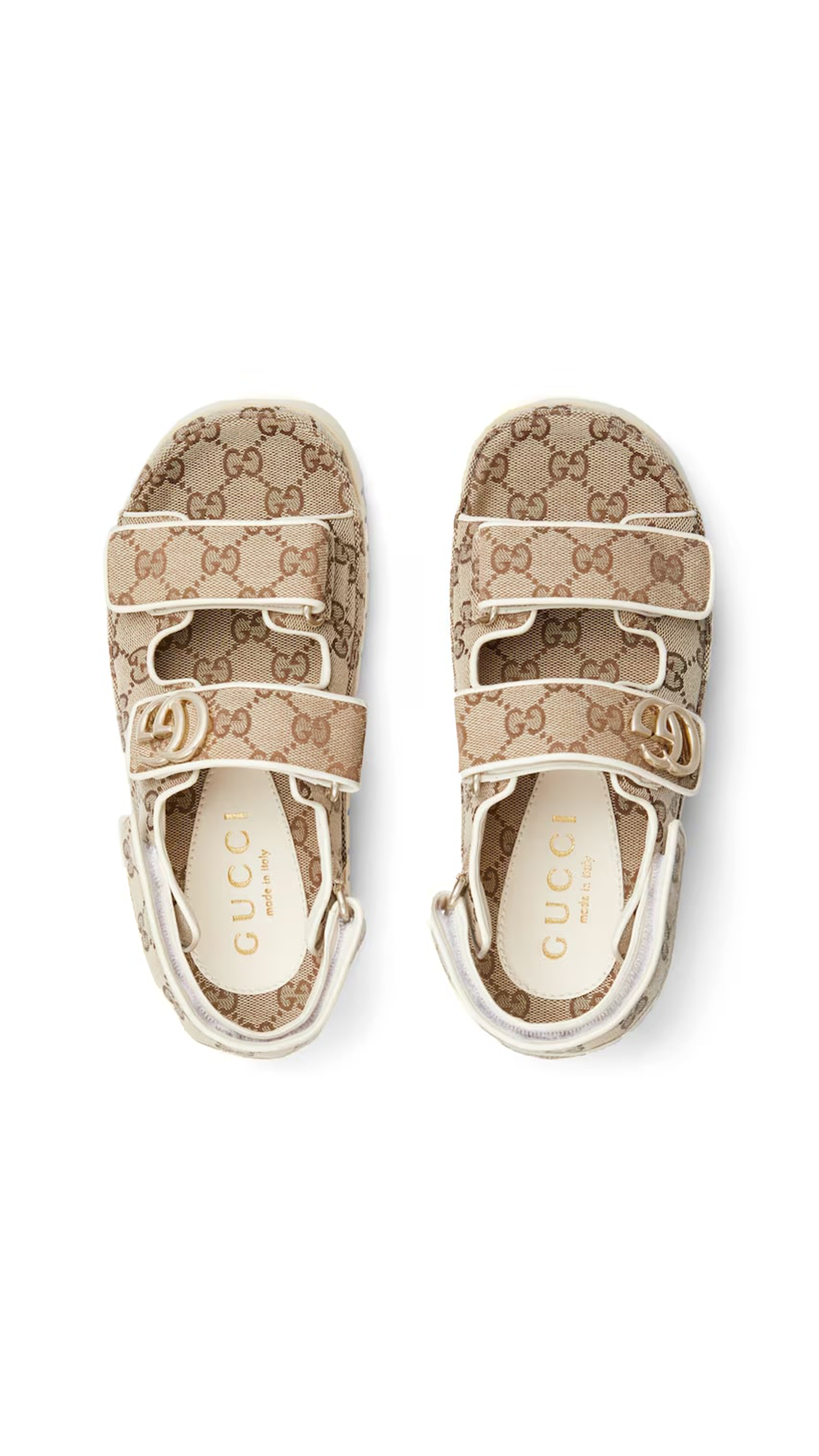 GG Canvas Sandals - Beige/Brown