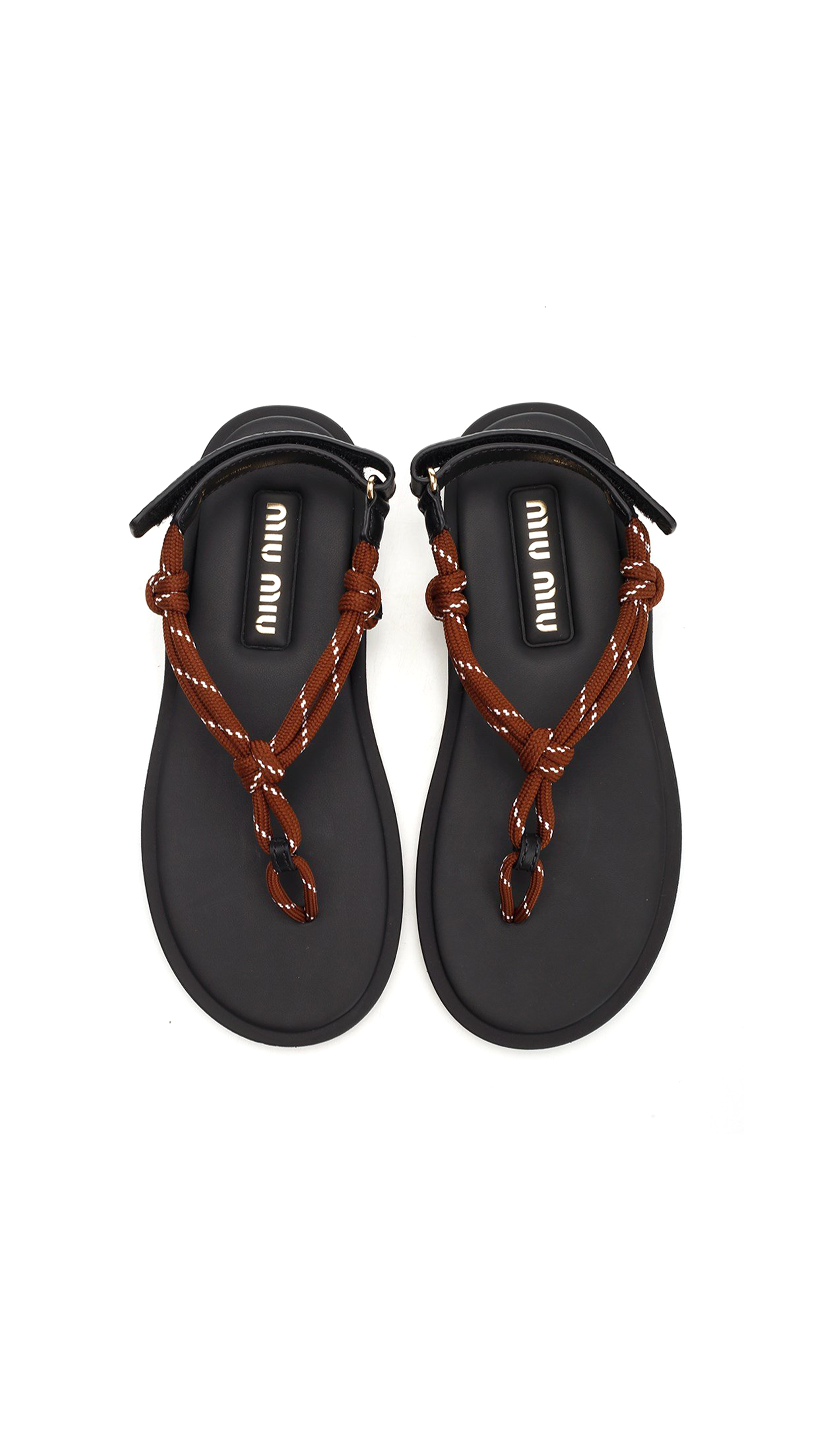 Rivière Cord and Leather Sandals - Tobacco