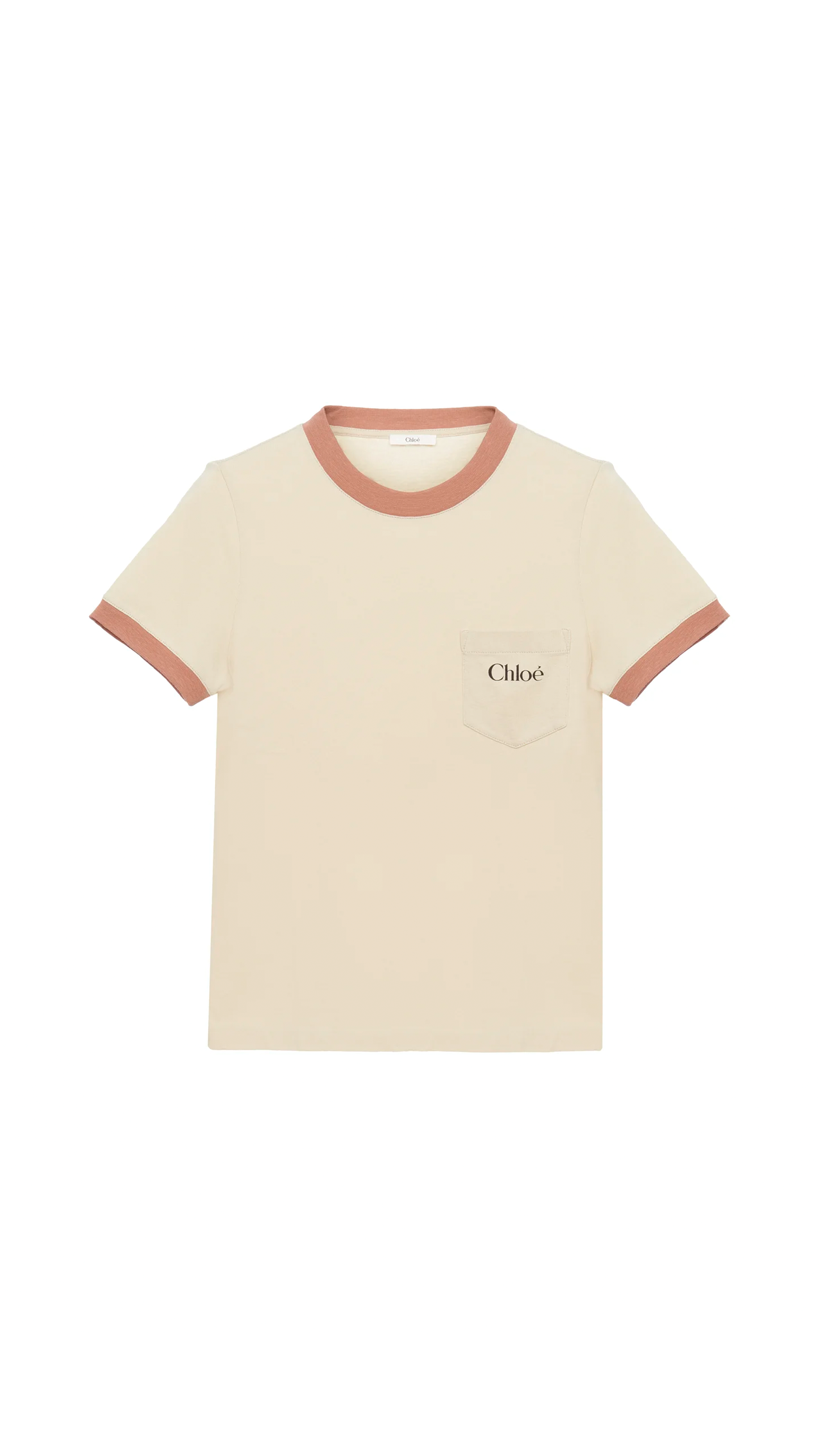 Crew-Neck Logo T-shirt in Cotton Jersey - Blossom Beige