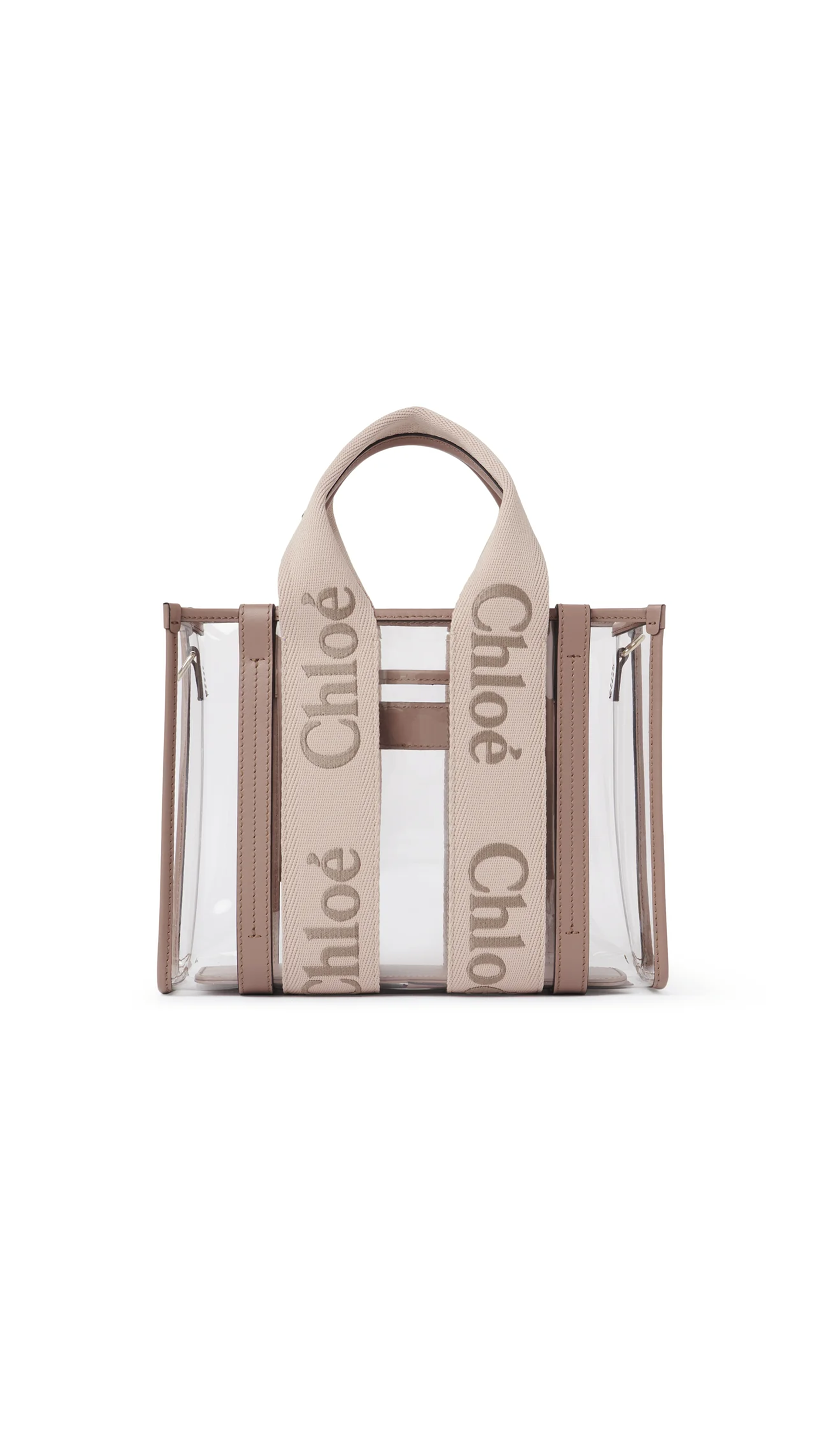 Small Woody Tote Bag in Jelly & Leather - Blushy Beige