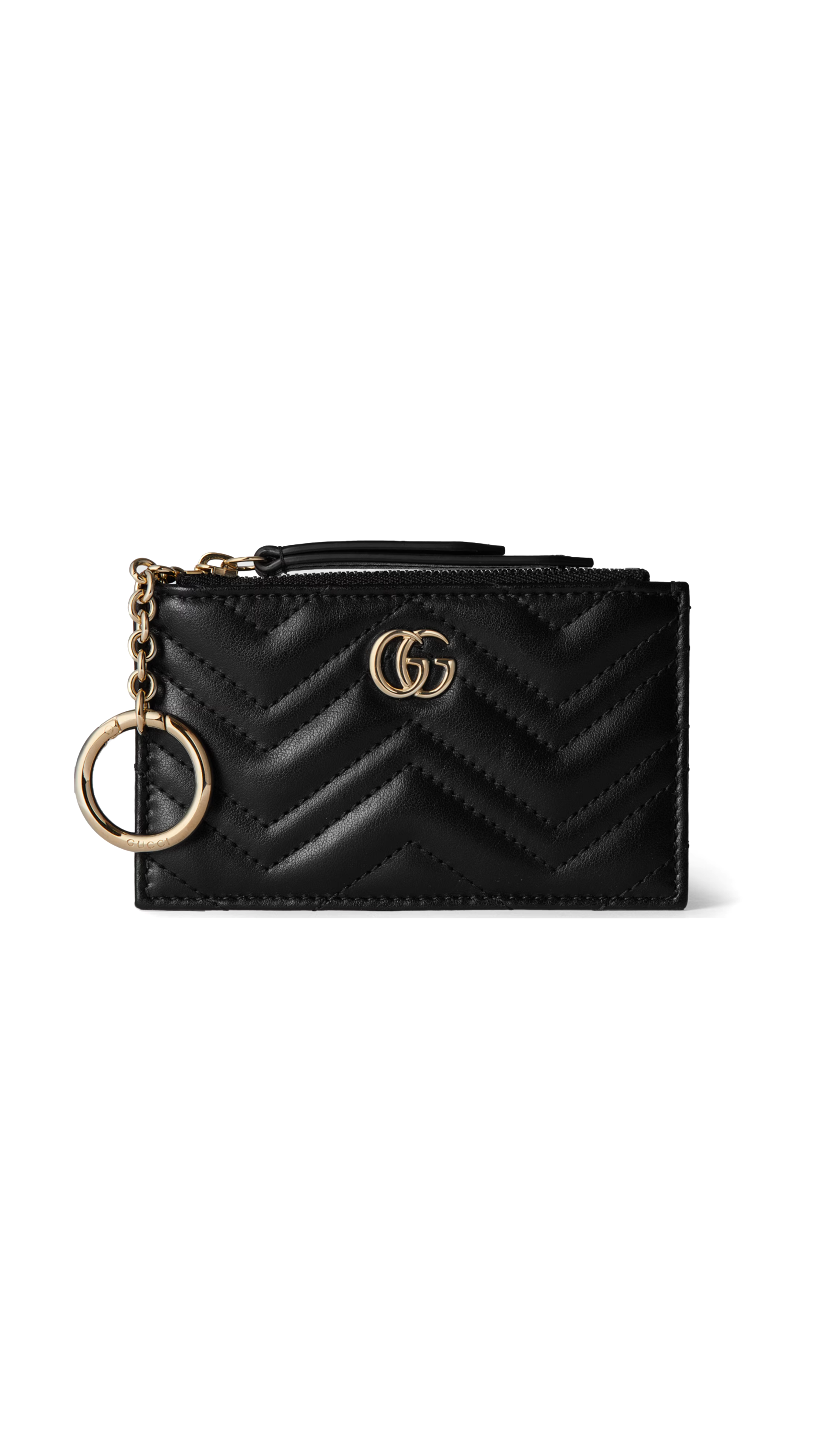 GG Marmont Zip Key Case - Black