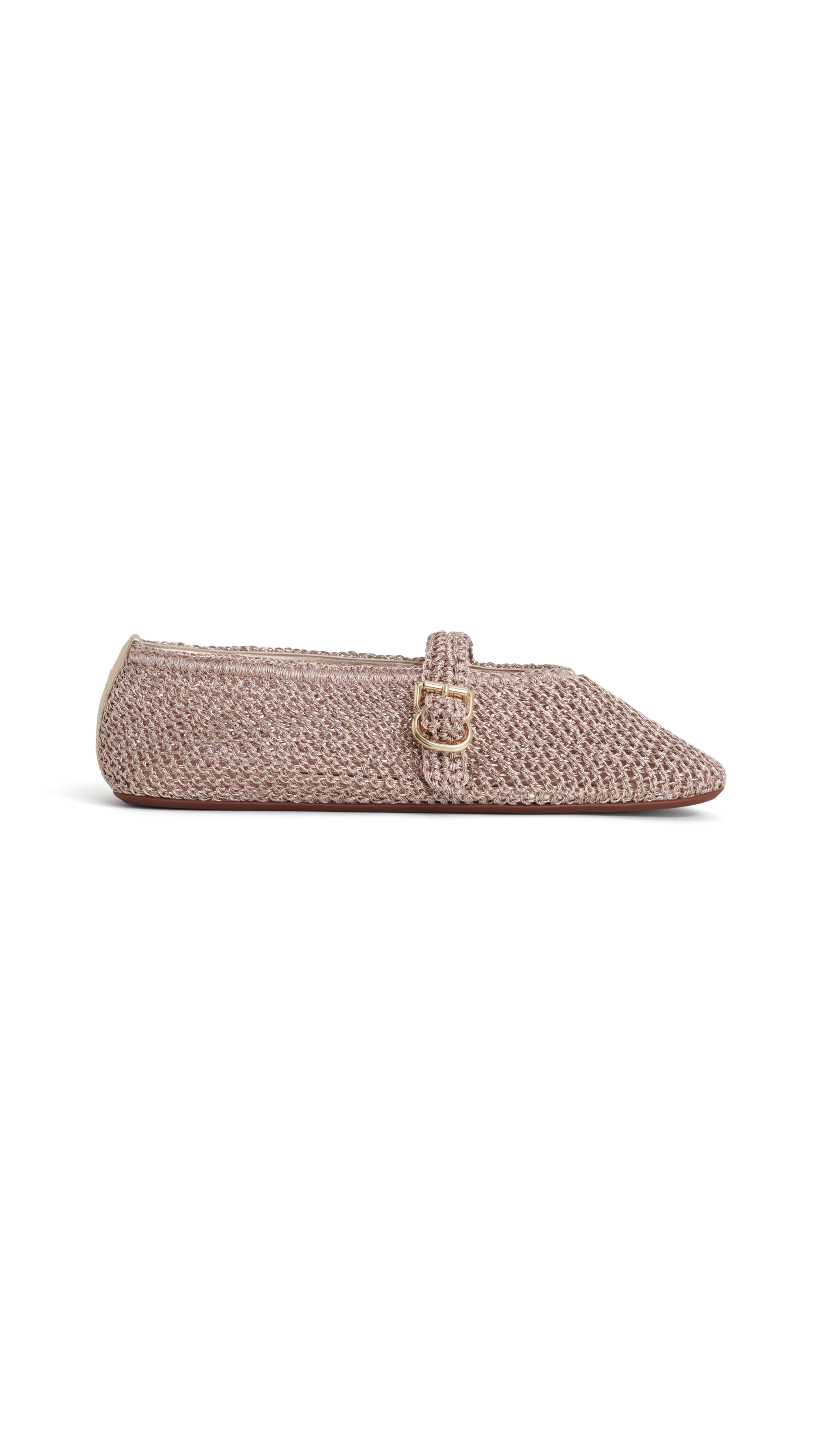 Ballet Flats in Knitted Lurex - Gold
