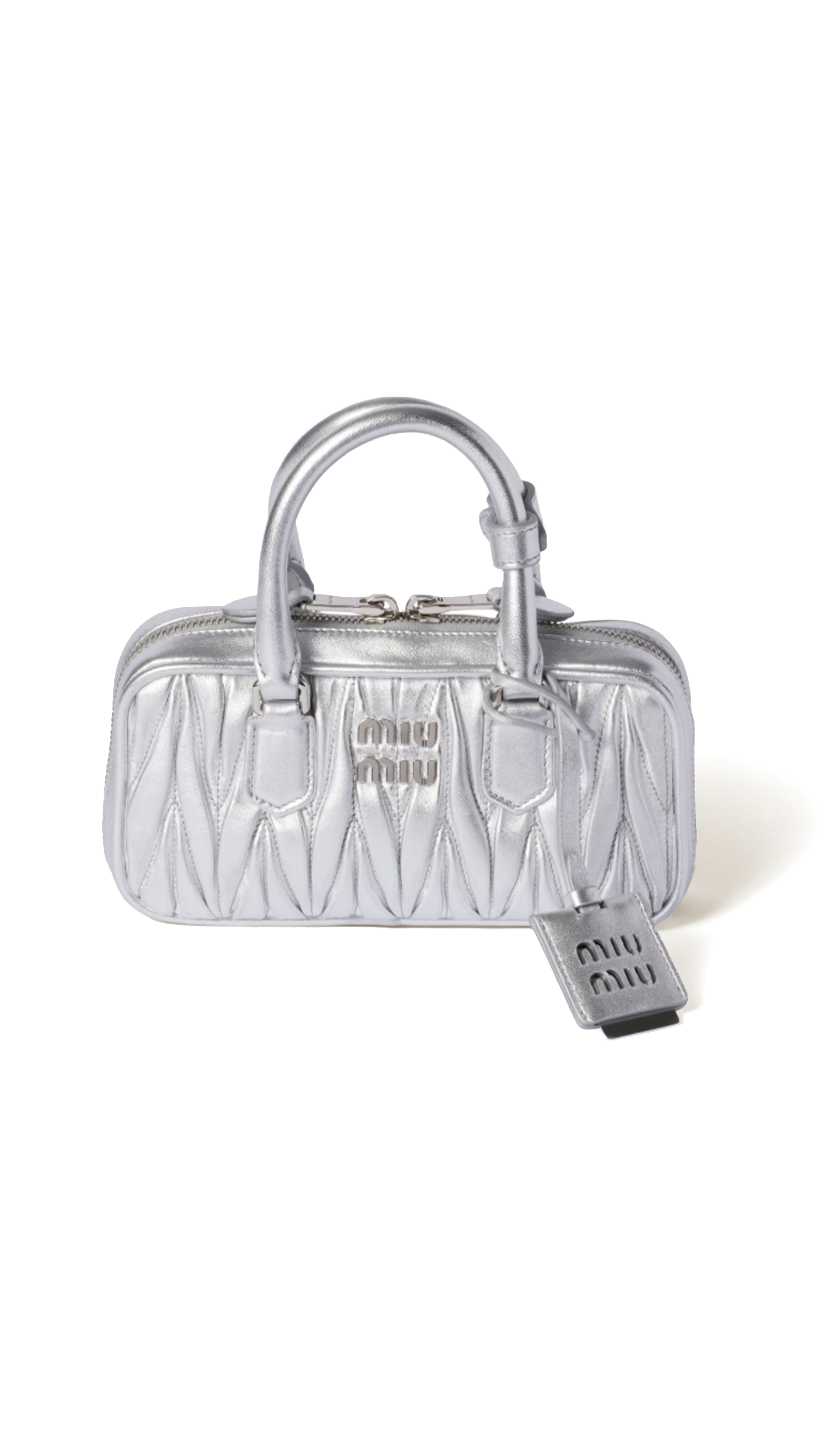 Arcadie Matelassé Nappa Leather Mini-Bag - Silver
