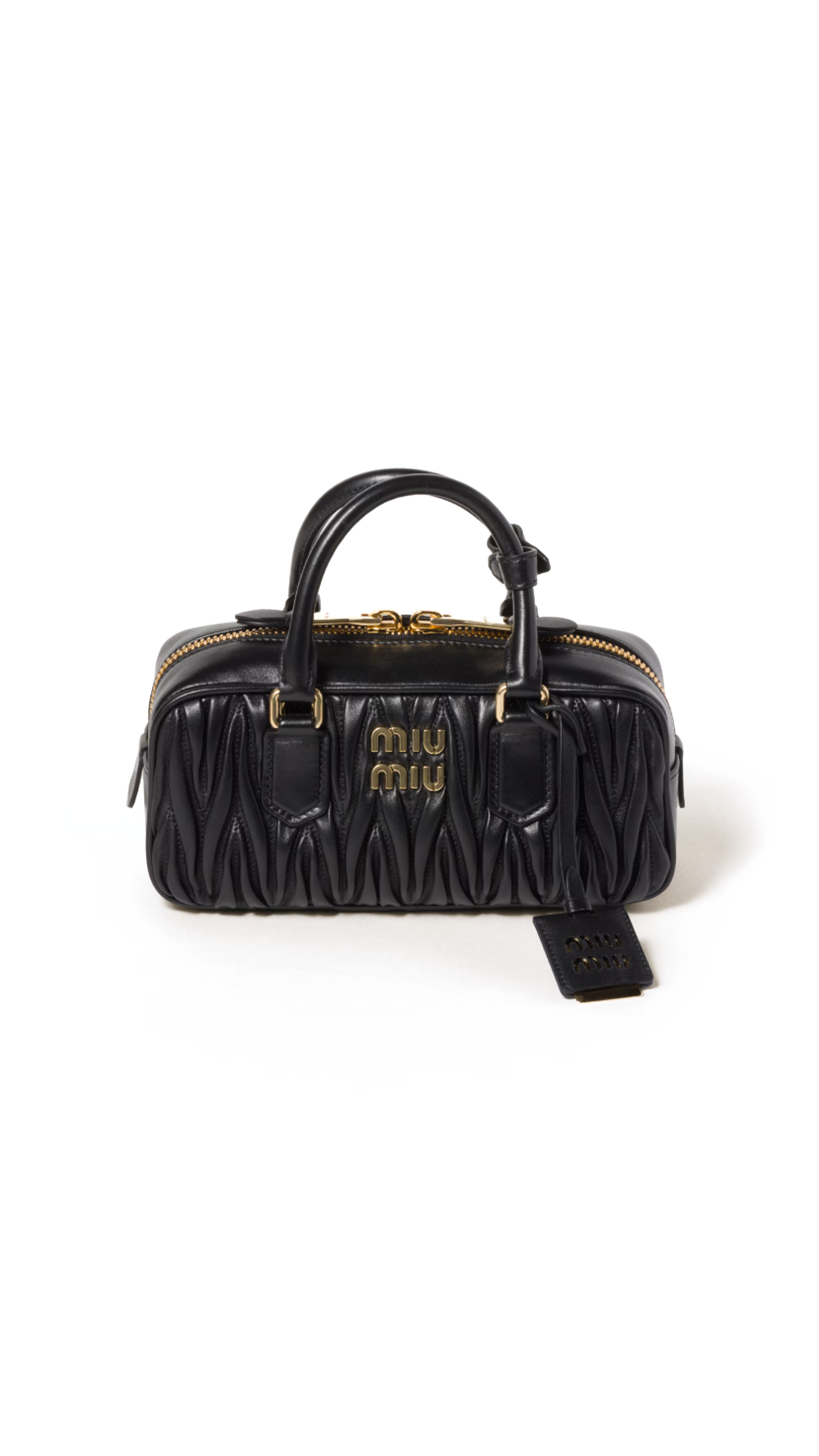 Arcadie Matelassé Regular Nappa Leather Bag - Black