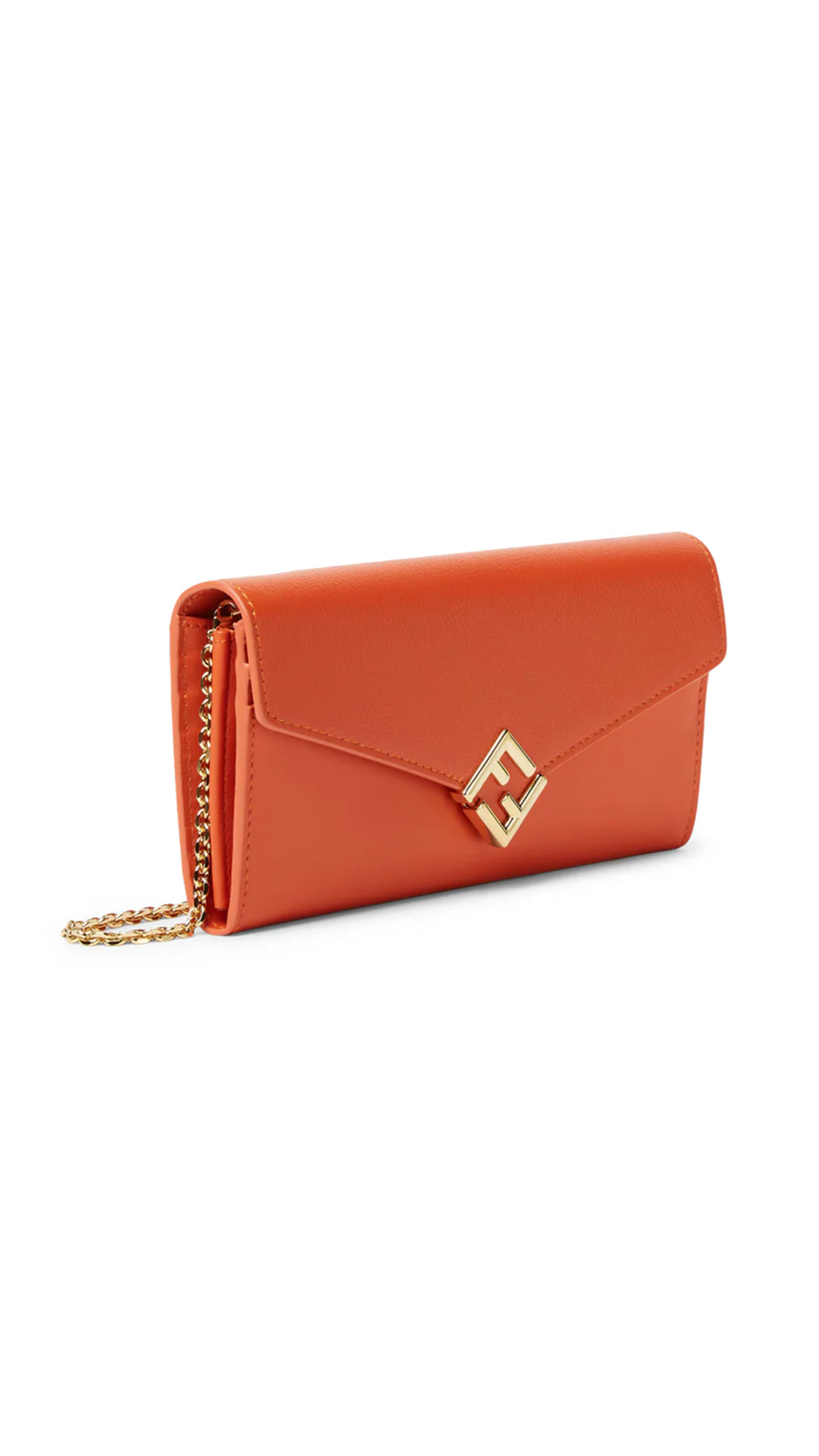 FF Diamonds Continental Wallet with Chain - Orange