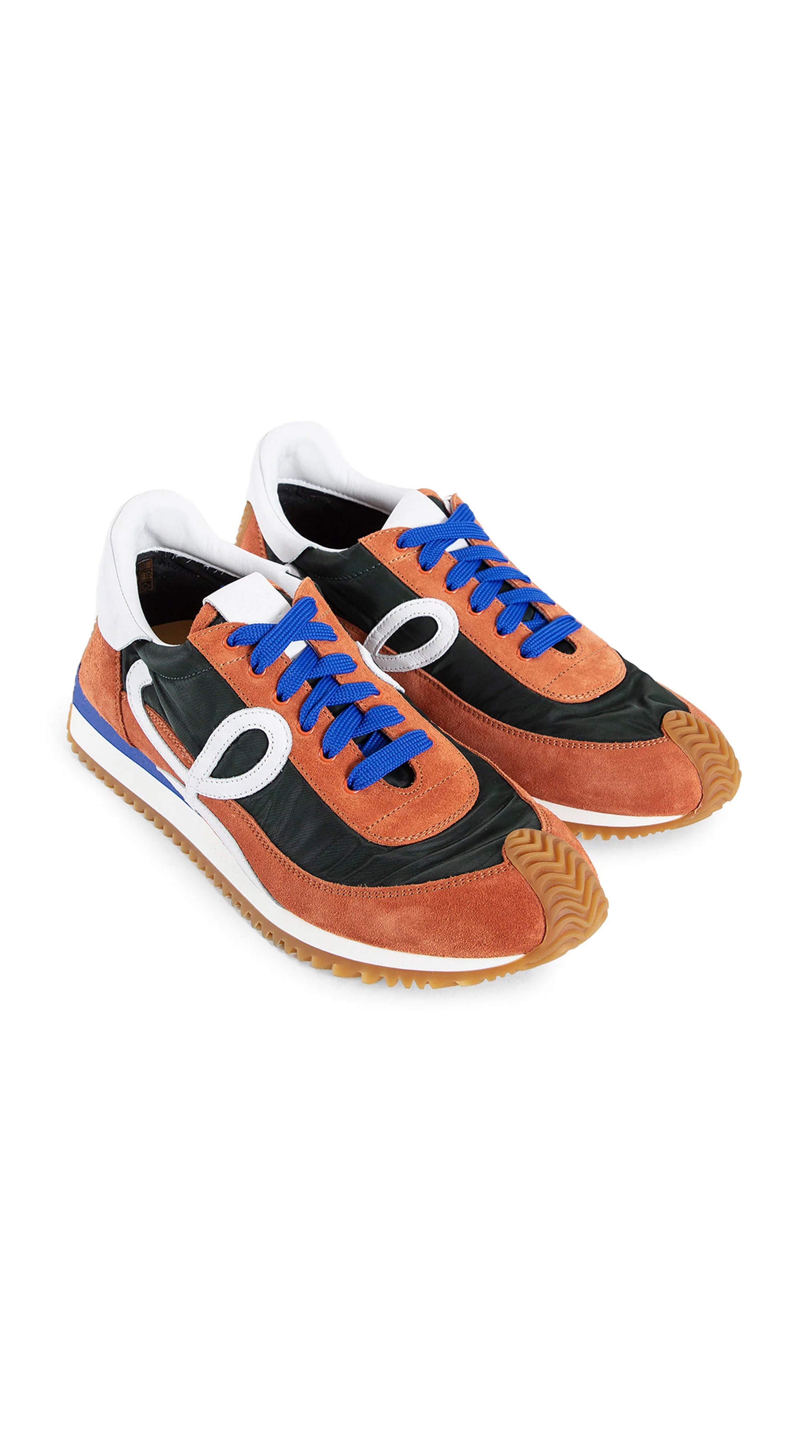 Flow Runners 2.0 in Nylon and Suede -  Khaki/White/Orange