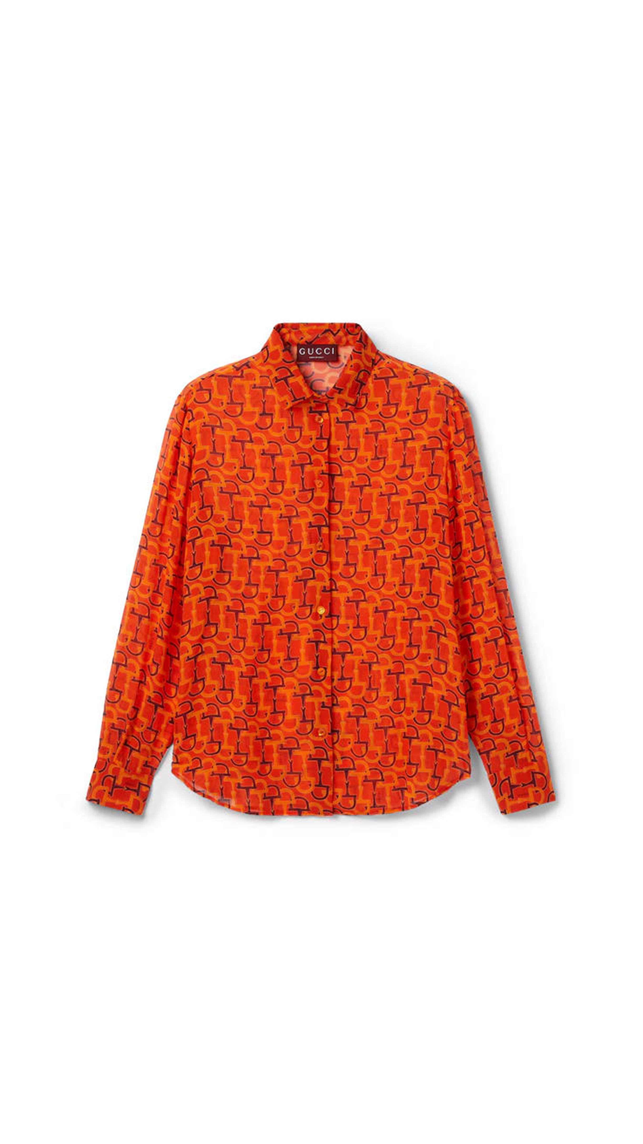 Printed Silk Shirt - Orange