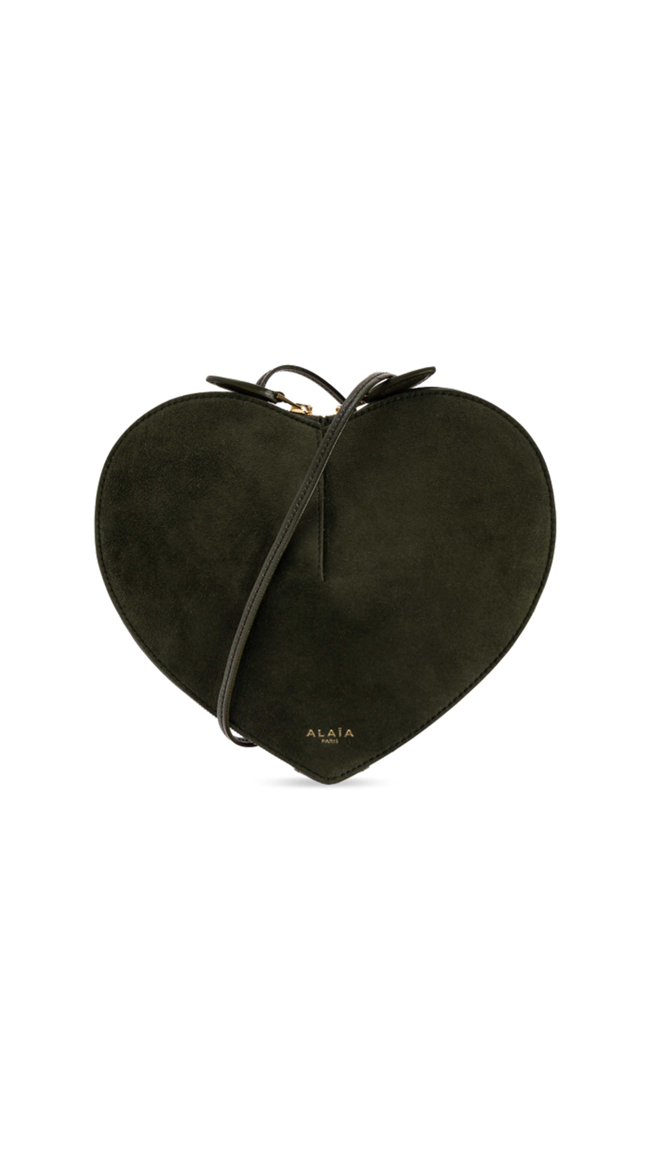 Le Cœur Bi-Material Bag in Leather - Dark Green