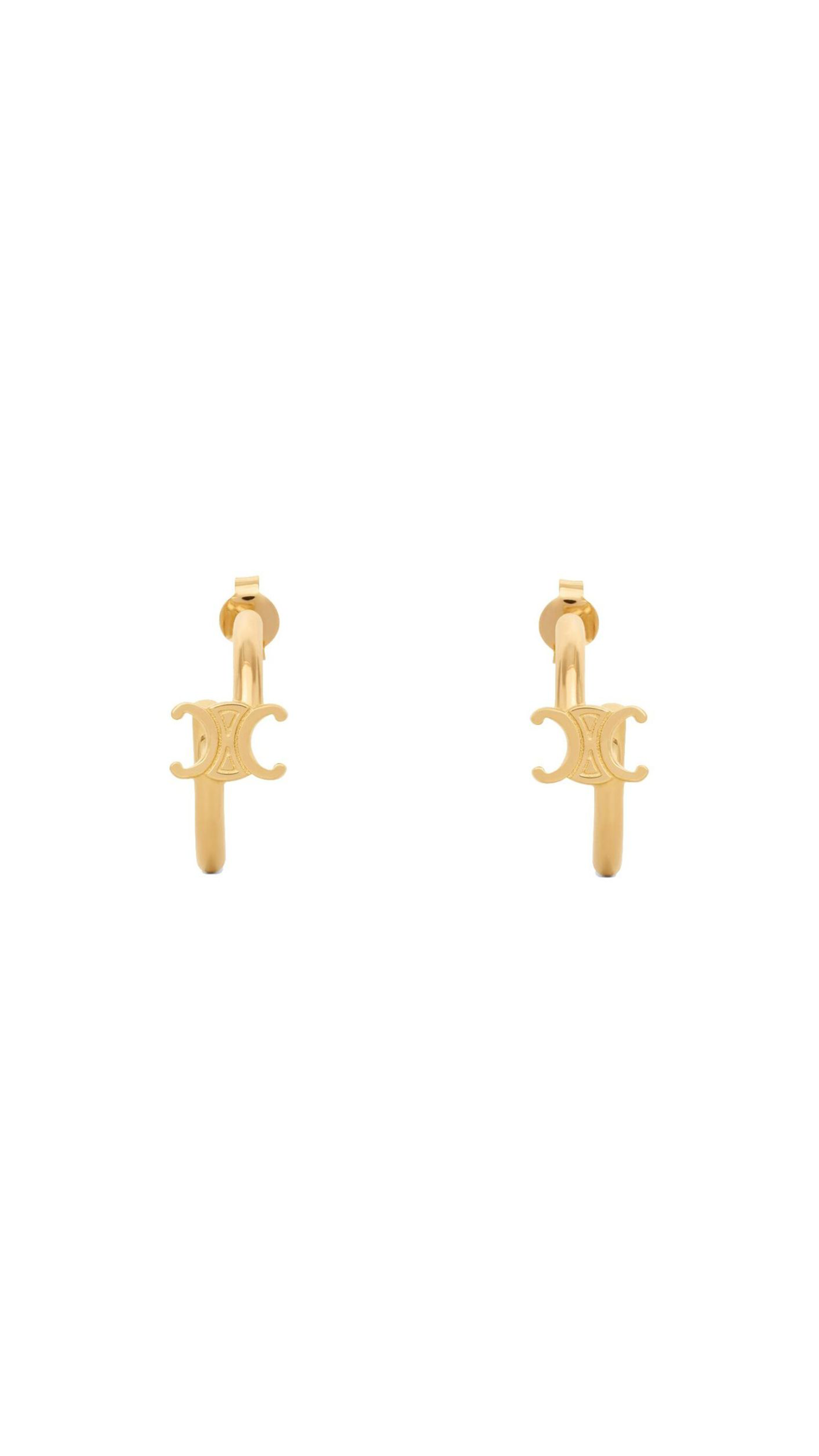 Triomphe Asymmetric Hoops in Brass
