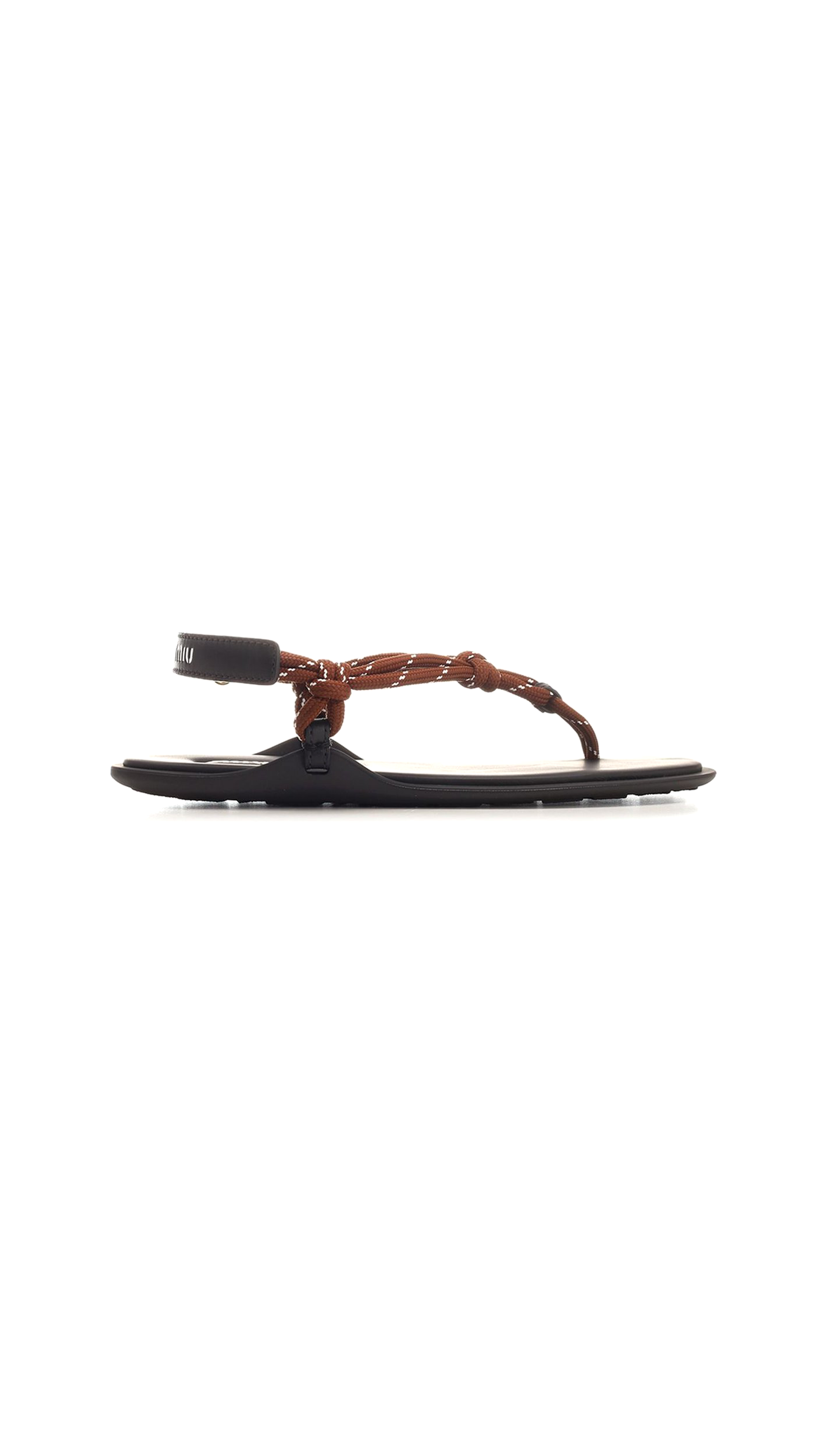 Rivière Cord and Leather Sandals - Tobacco