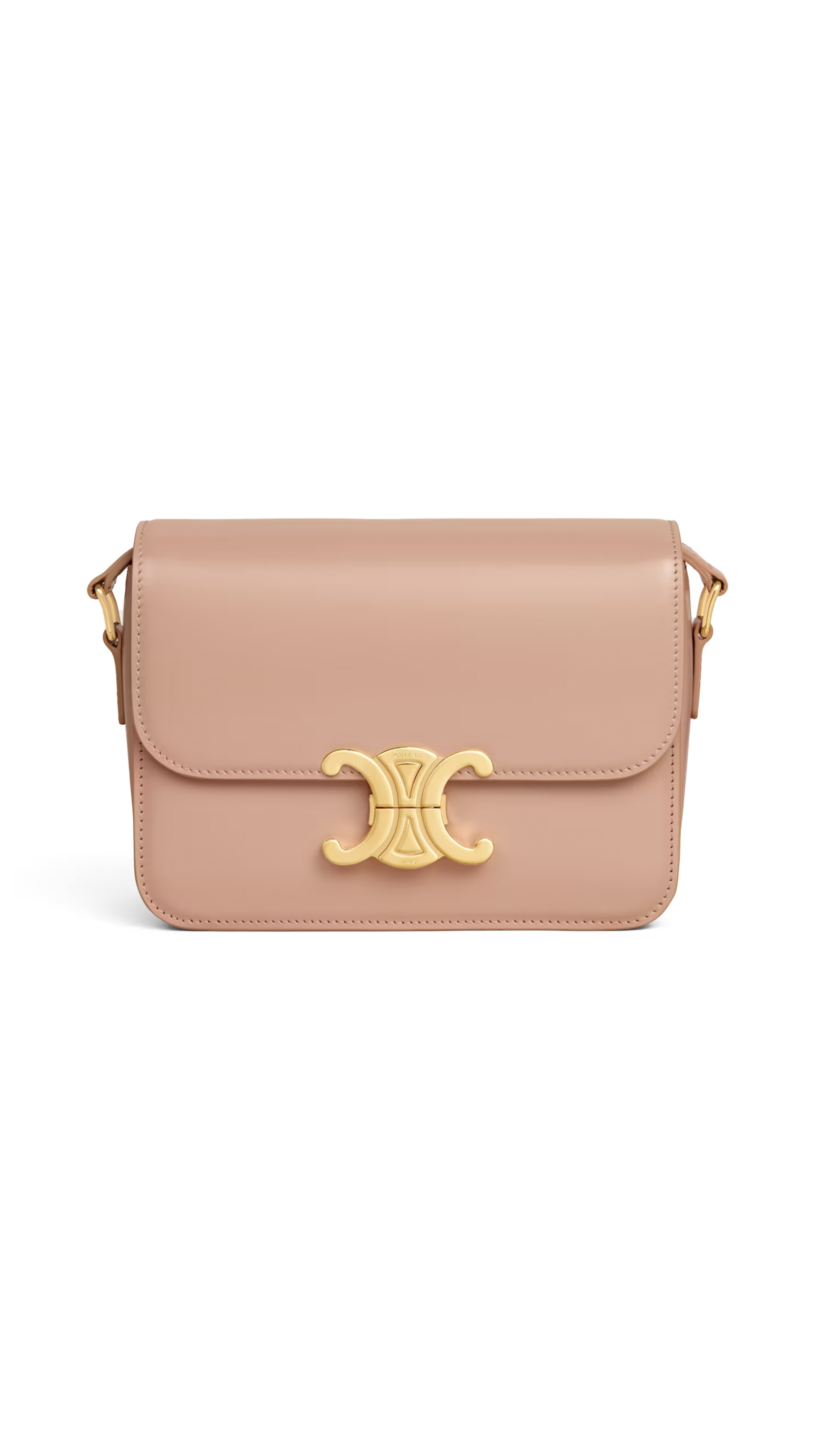 Teen Triomphe Bag in Shiny Calfskin - Soft Peach