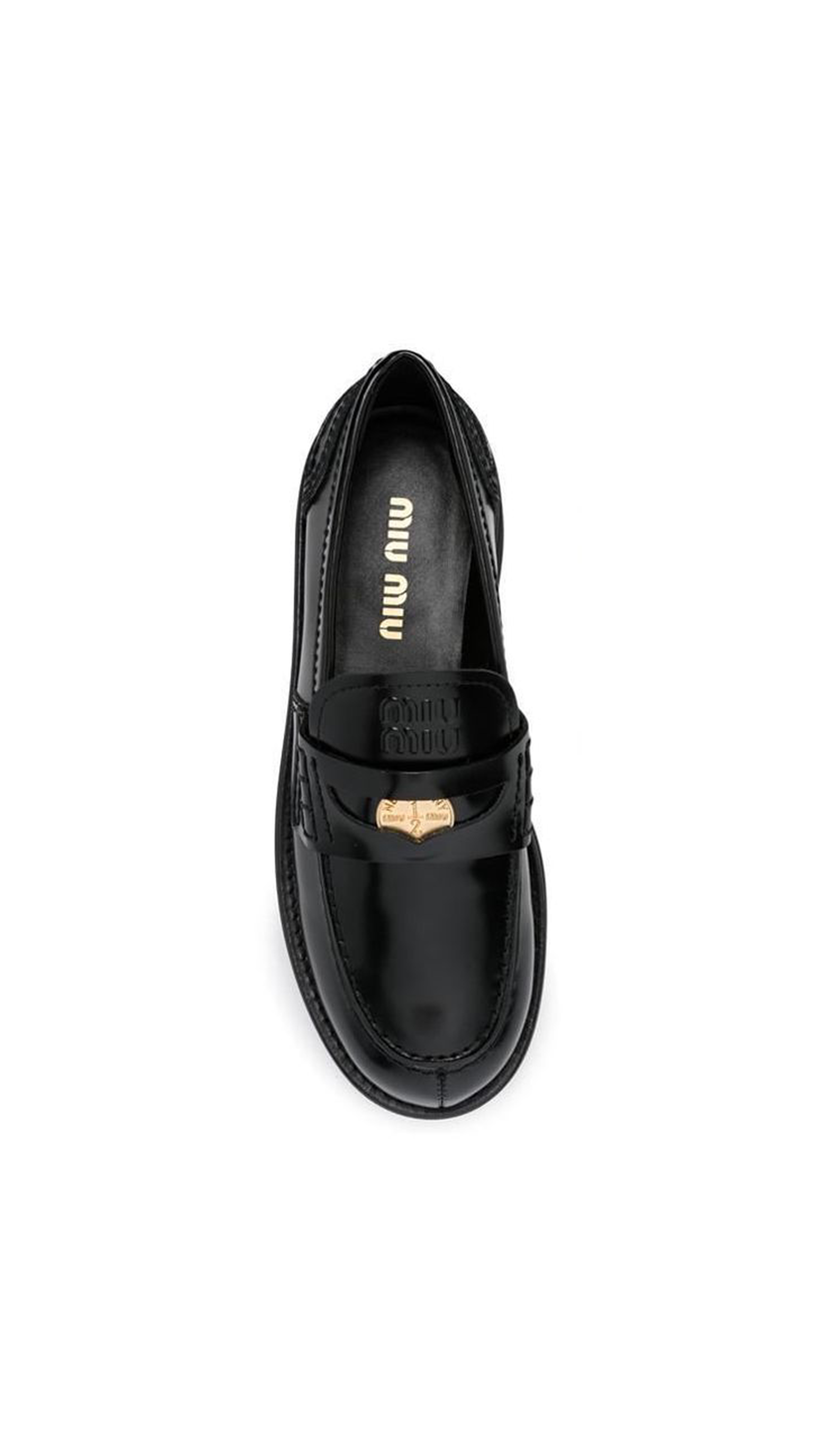 Brushed Leather Loafers - Black