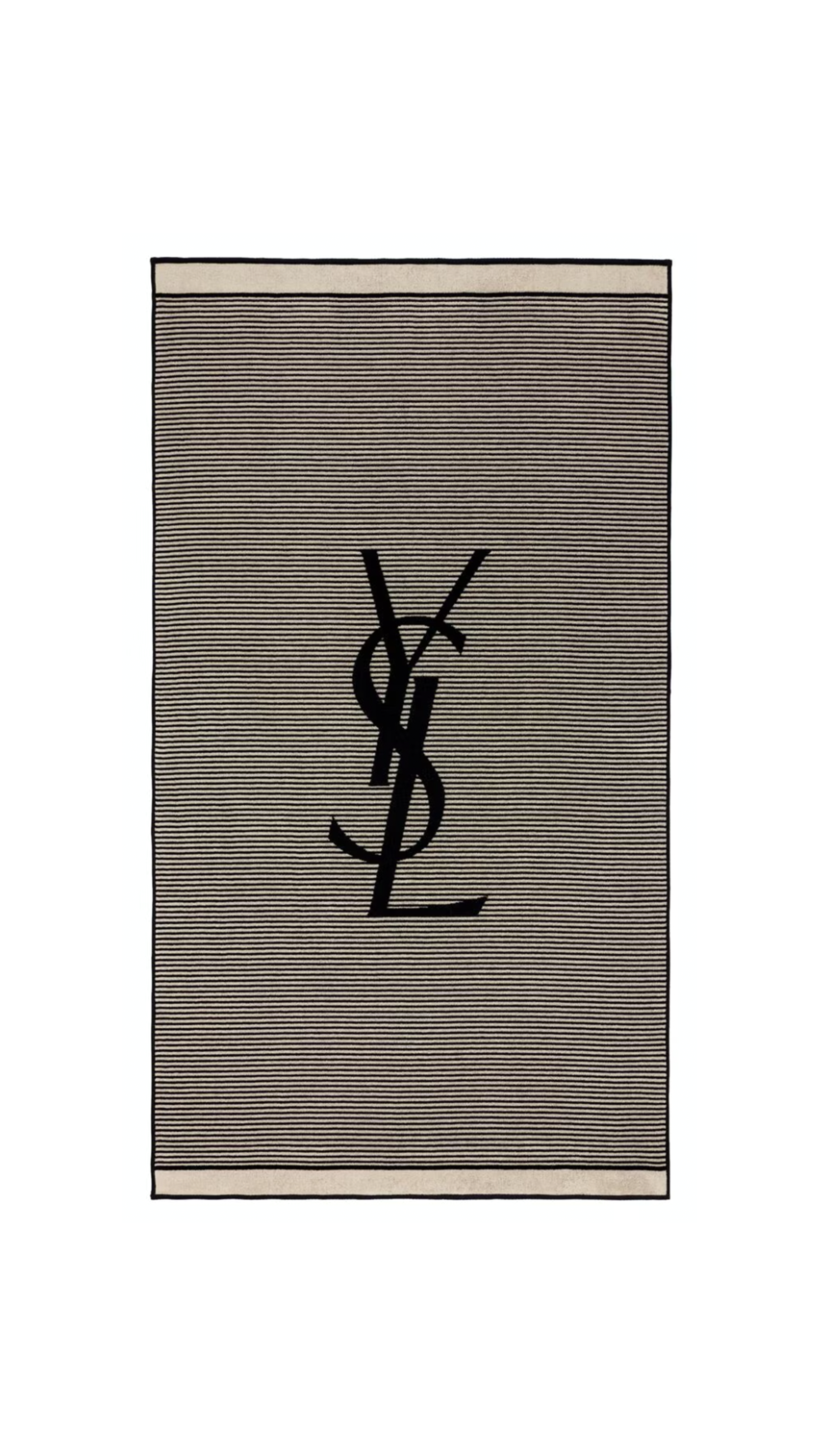 Cassandre Striped Towel in Cotton - Beige/Black