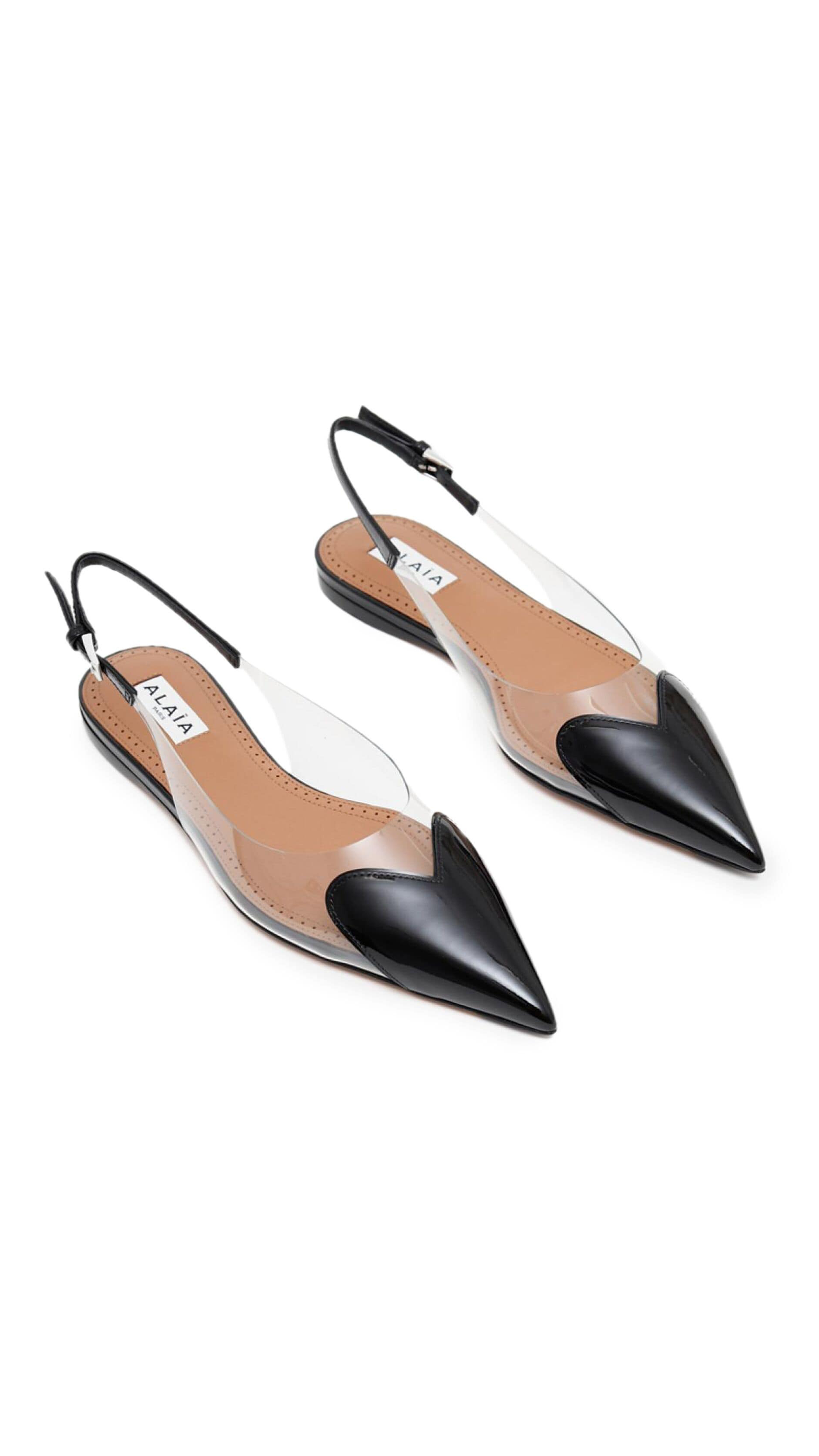 Le Coeur Slingback Flats - Black