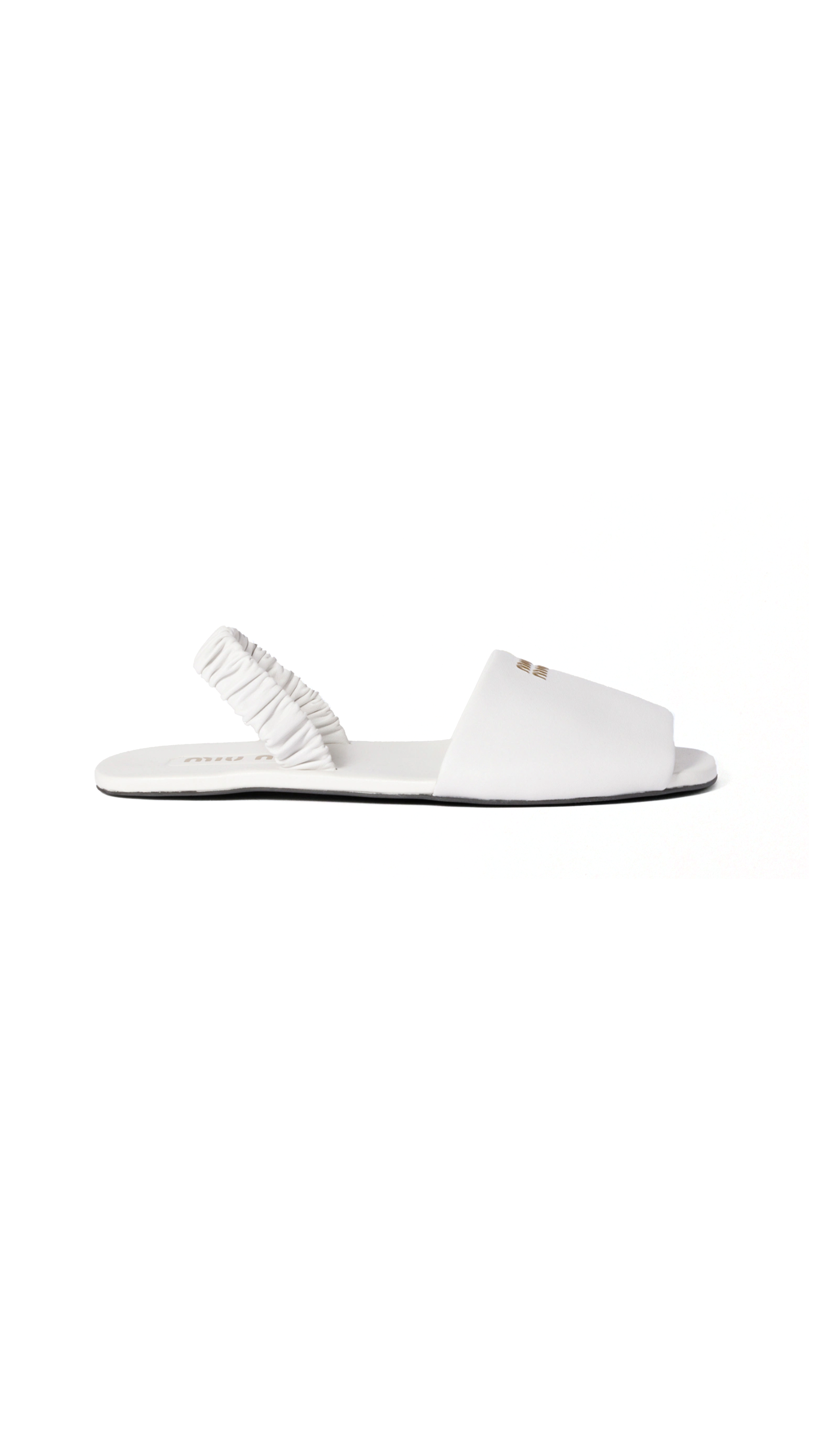 Ruches Nappa Leather Sandals - White