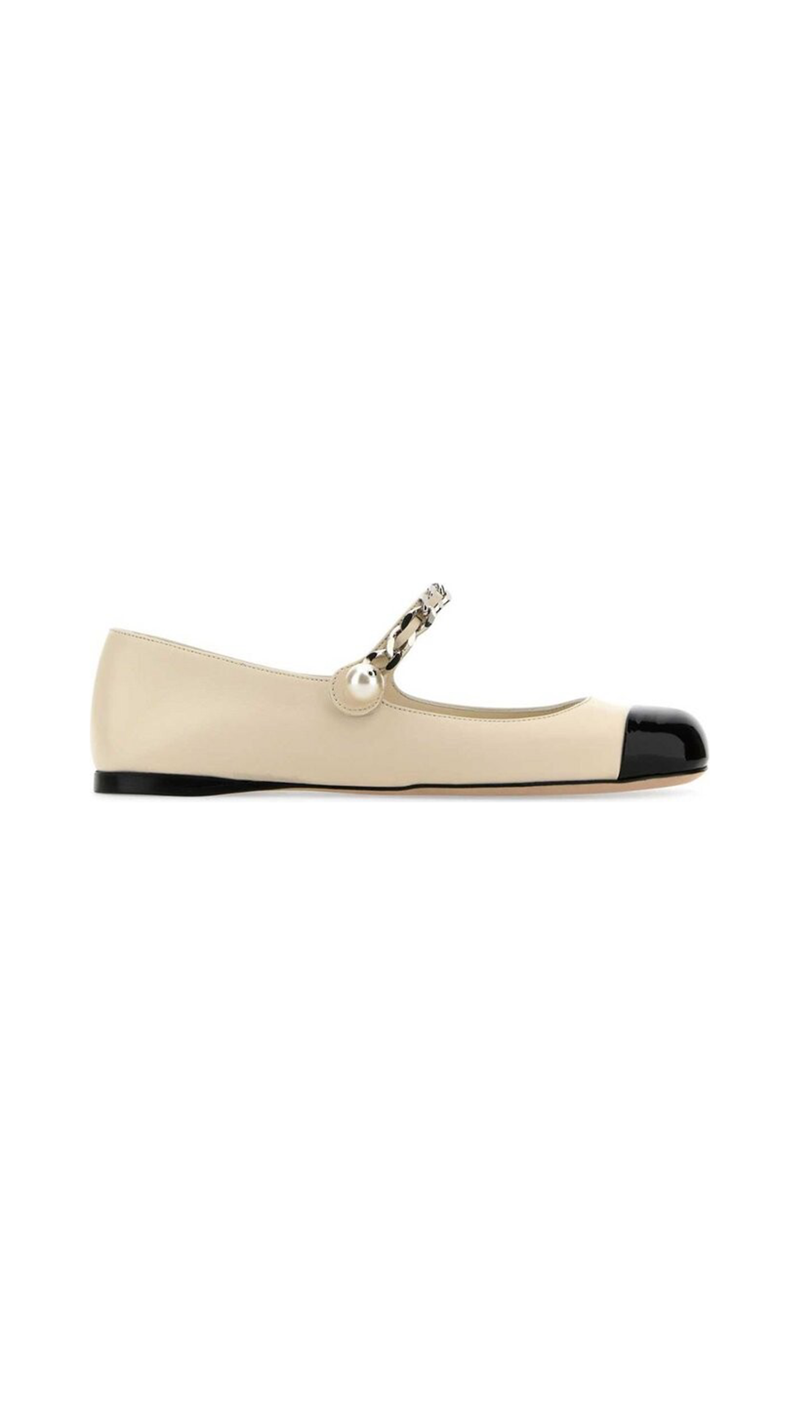 Patent Leather Ballerinas - Ivory/Black