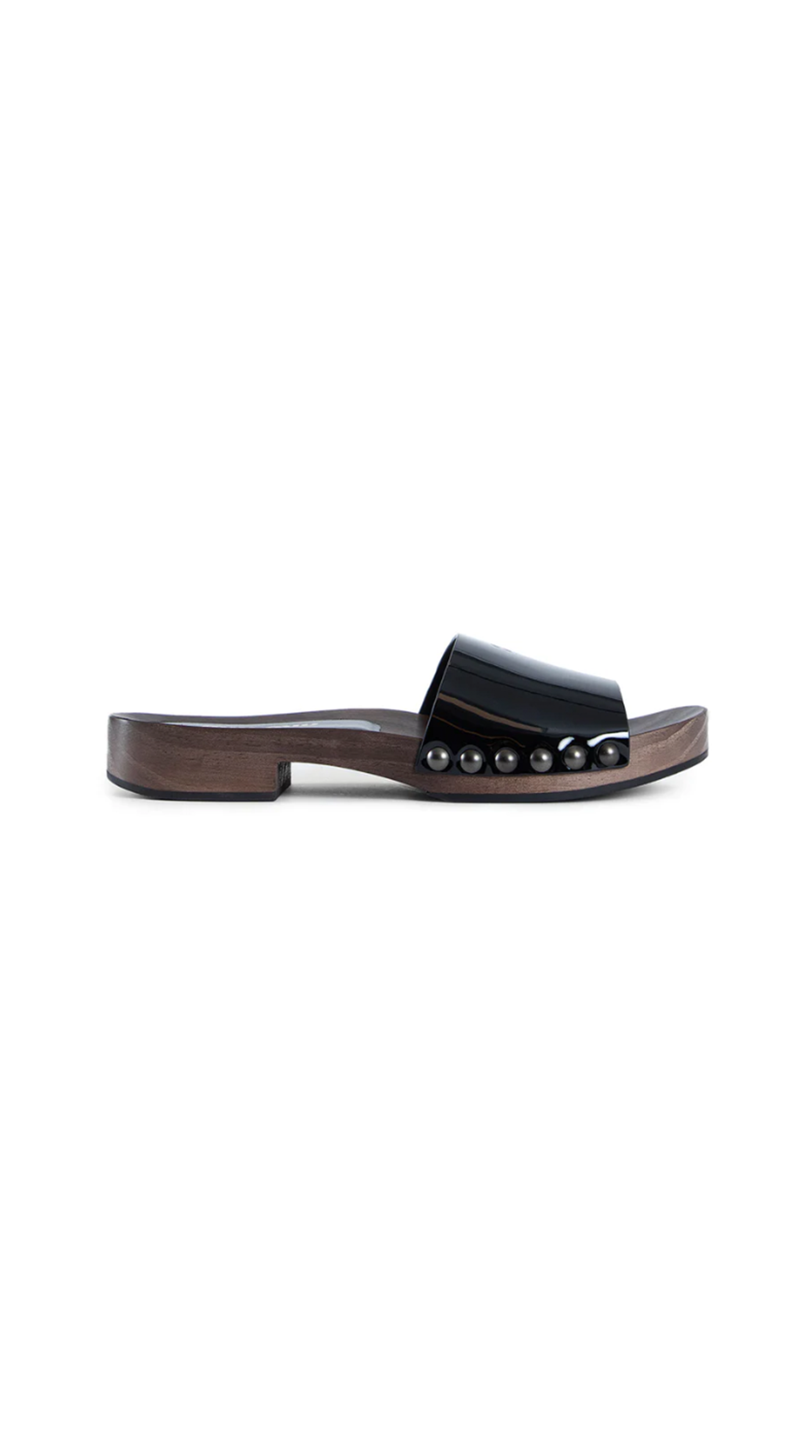 Patent Leather Clogs - Black