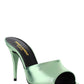 La 16 Mules In Metallic Leather - Green