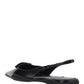 Brushed Leather Slingback Ballerinas - Black