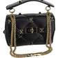 Medium Roman Stud The Shoulder Bag In Nappa With Chain And Enameled Studs - Black