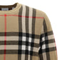 Short-sleeve Check Silk Wool Jacquard Top - Archive Beige