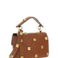 Medium Roman Stud The Shoulder Bag Grainy Calfskin - Saddle Brown