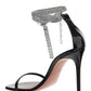 Giorgia Crystal Ankle Wrap Sandal - Black