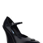Brushed Leather Pumps - Black