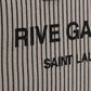 Rive Gauche Tote Bag In Linen And Smooth Leather - Cream / Black
