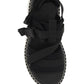 Lilli Sporty Flat Sandal In Recycled Textile - Black