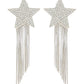 Star Earrings With Brass Chains - Palladium